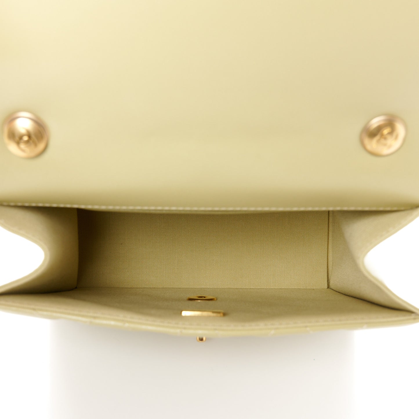 Shiny Lambskin Quilted Mini Flap Green