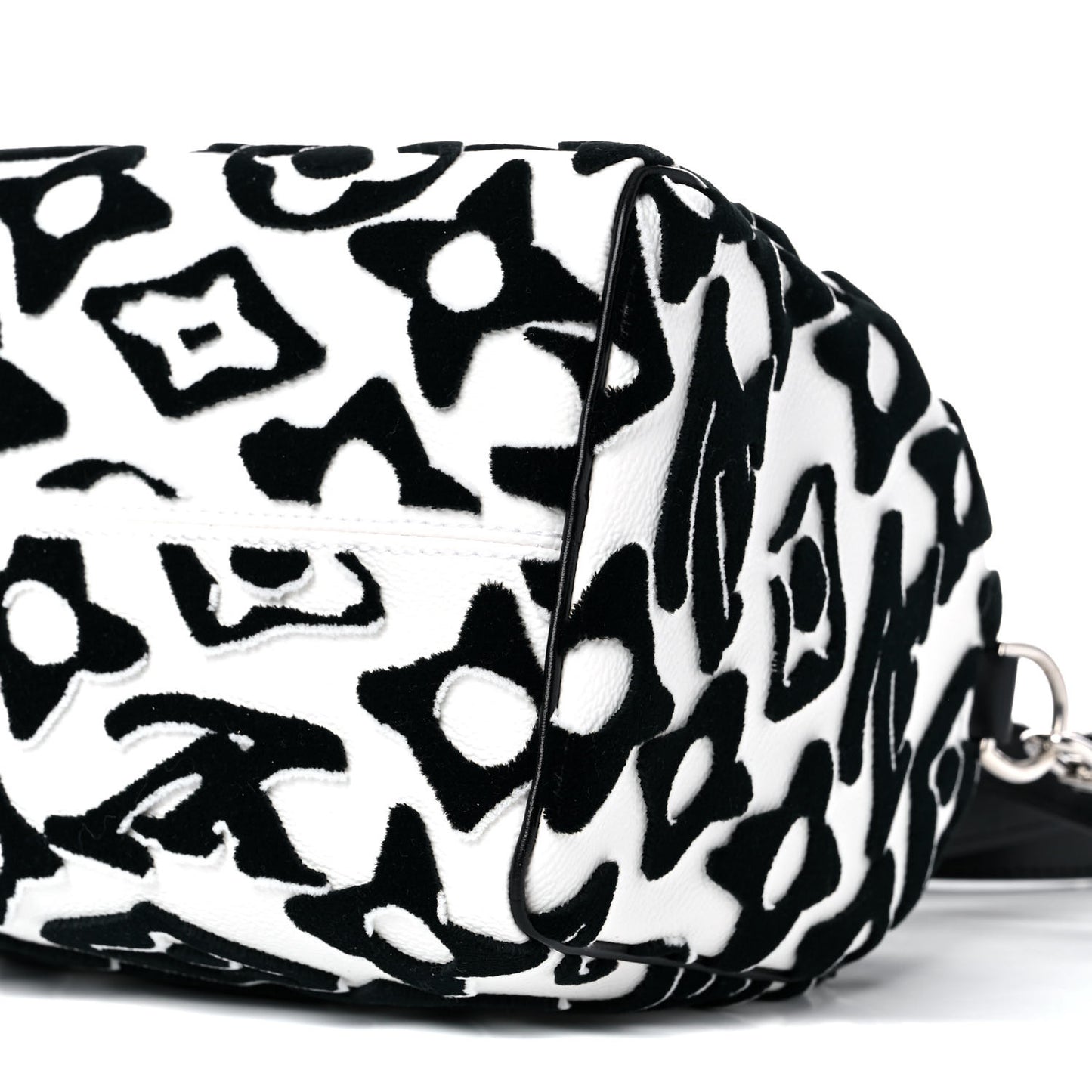 X UF Tufted Monogram Speedy Bandouliere 25 White Black