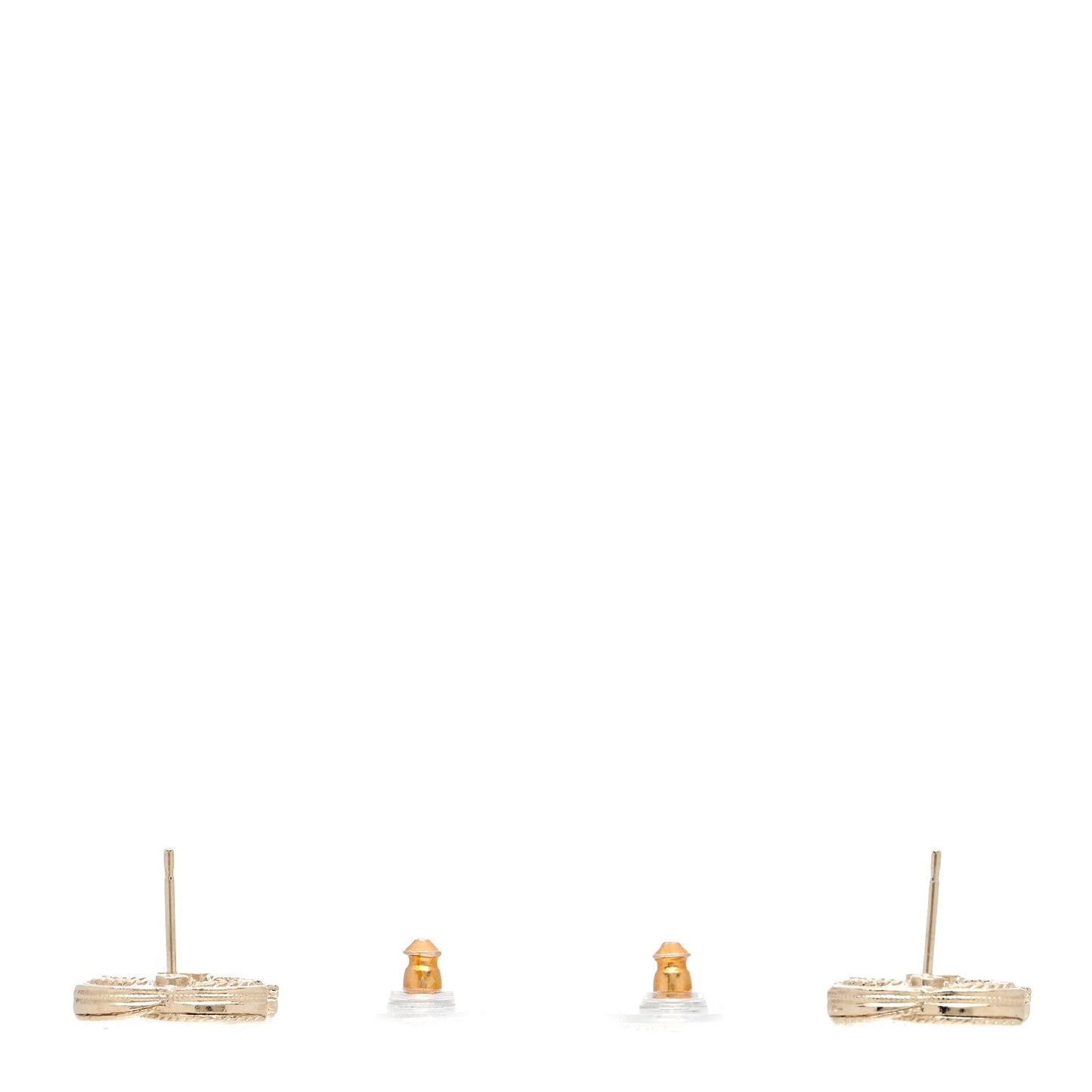 Metal Graduated Pearl Crystal CC Earrings Light Gold