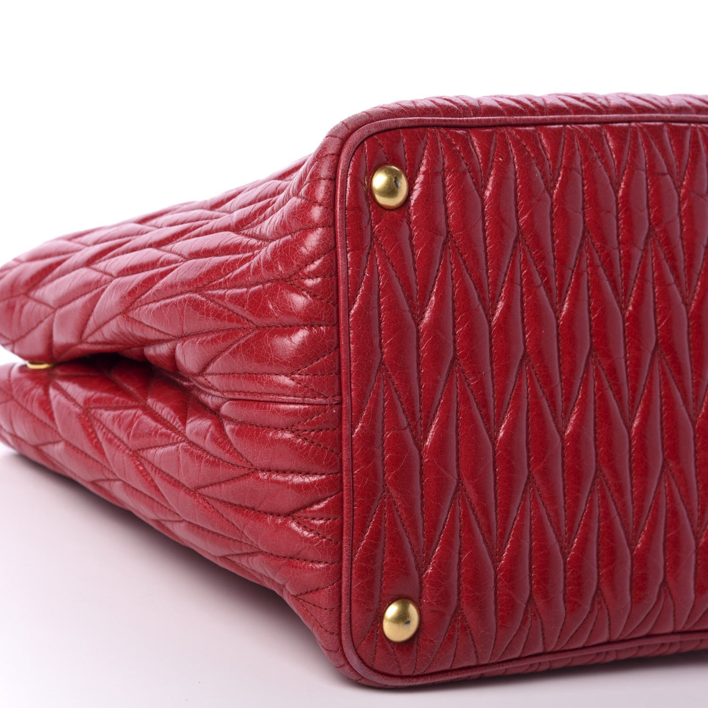 Nappa Matelasse Bow Tote Fuoco