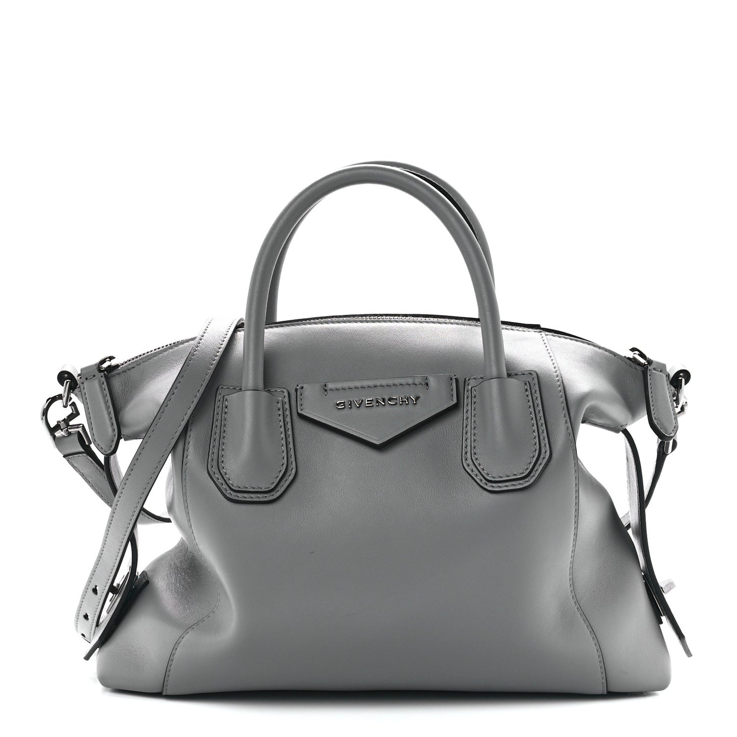 Calfskin Small Soft Antigona Pearl Grey
