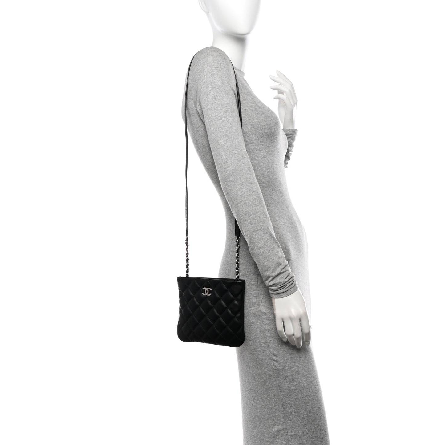 Calfskin Quilted Crossbody Bag Black