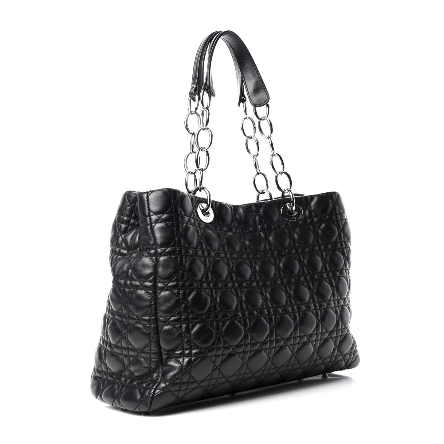 Lambskin Cannage Large Dior Soft Shopping Tote Black