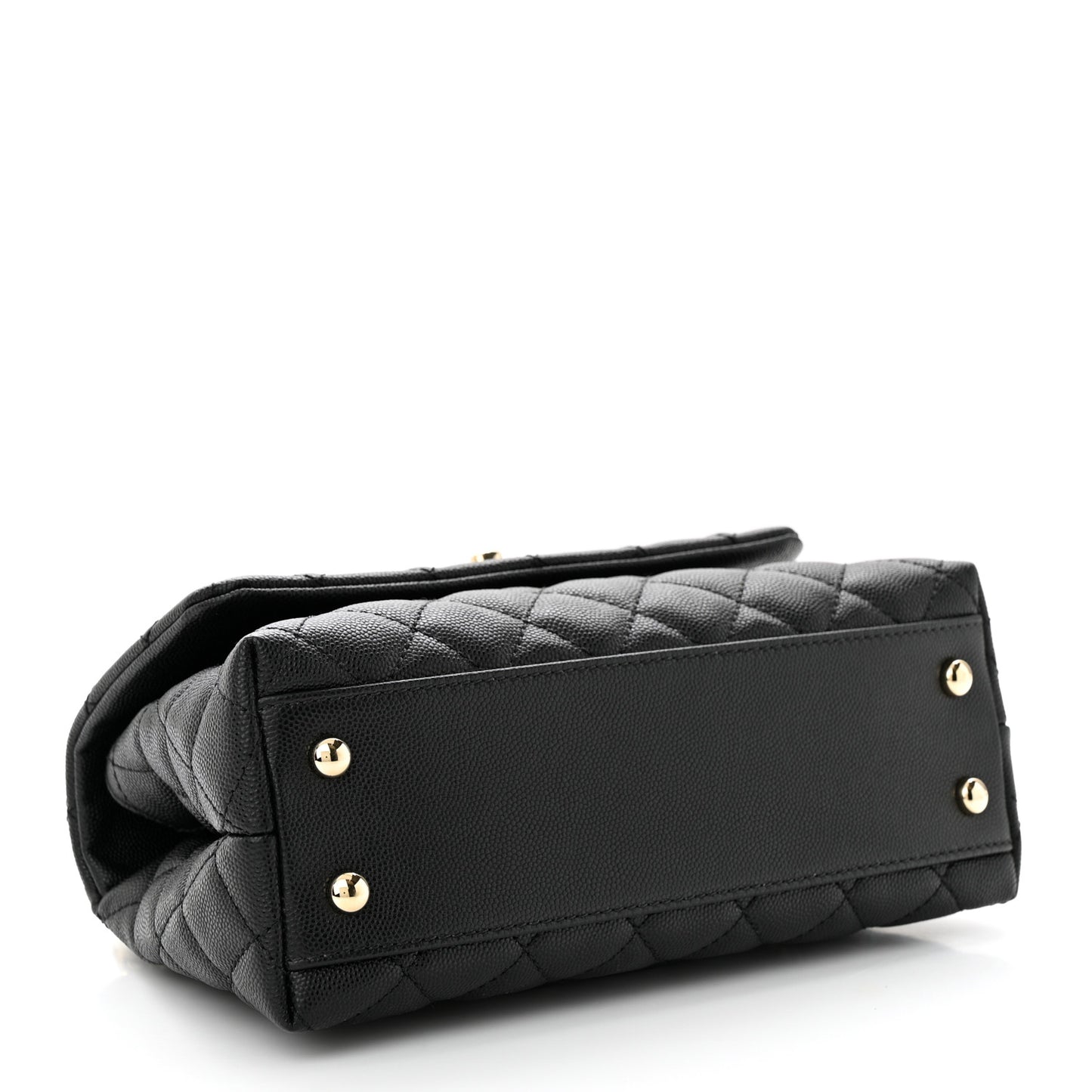 Caviar Quilted Mini Coco Handle Flap Black