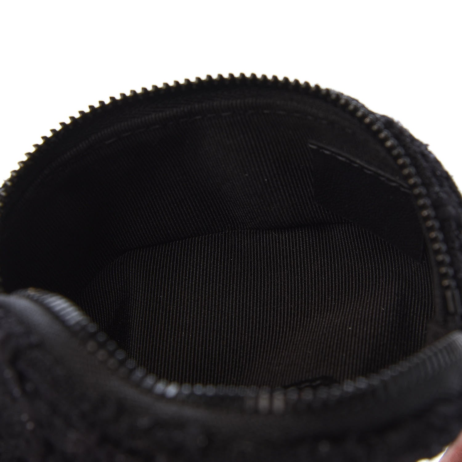 Chanel Tweed Lambskin Quilted Arm Coin Purse Black 5 of 8