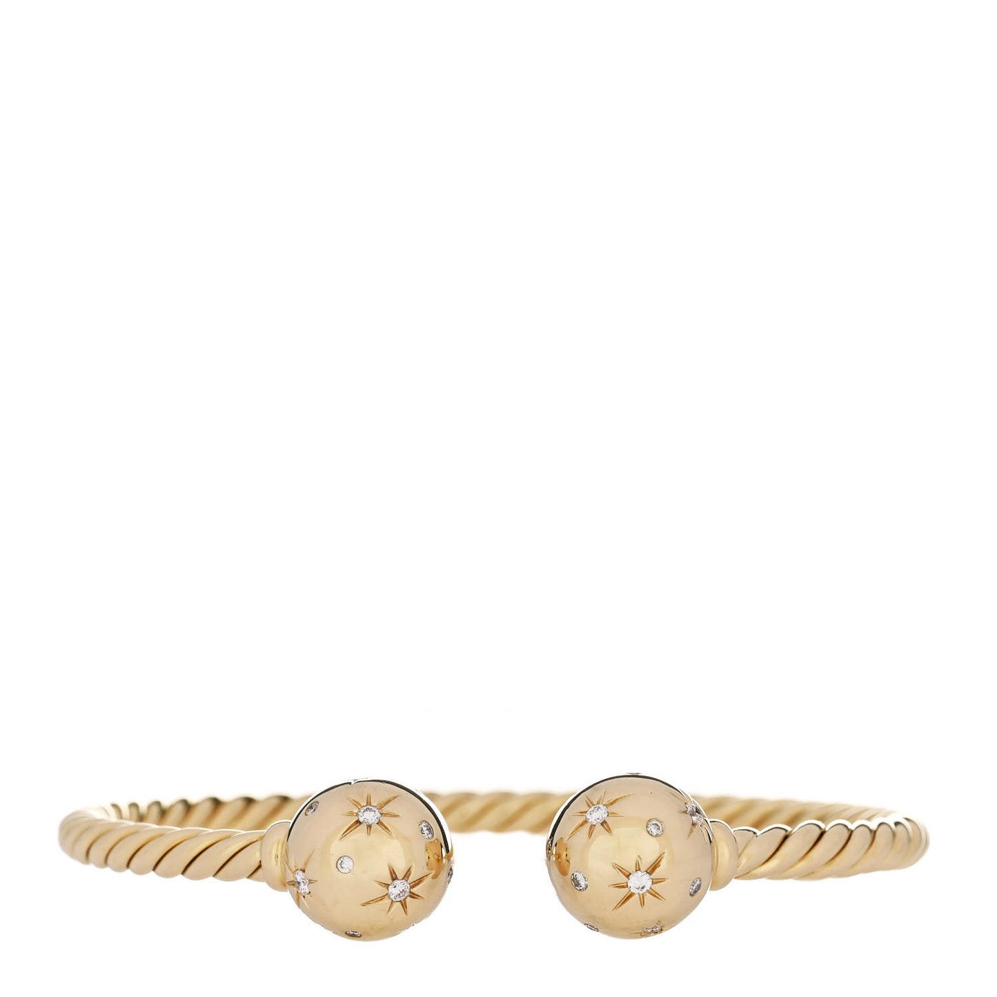 18K Yellow Gold Diamond 4mm Solari Bracelet