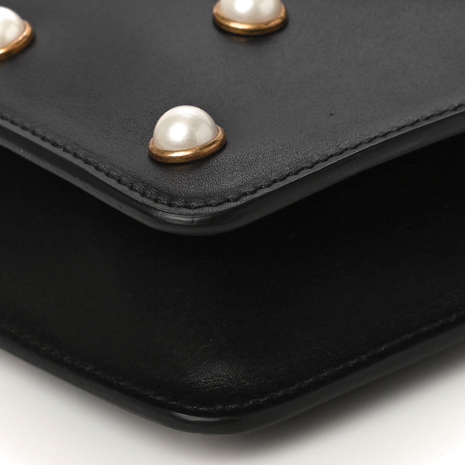 Gucci Nappa Pearl Studded Mini Queen Margaret Broadway Shoulder Bag Black 11 of 11
