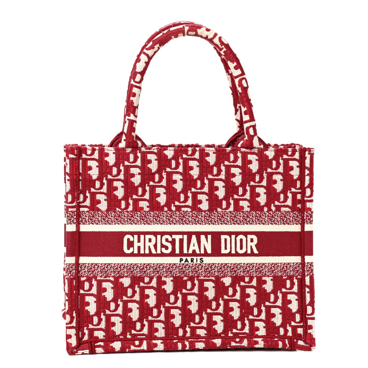 Oblique Small Book Tote Burgundy Multicolor