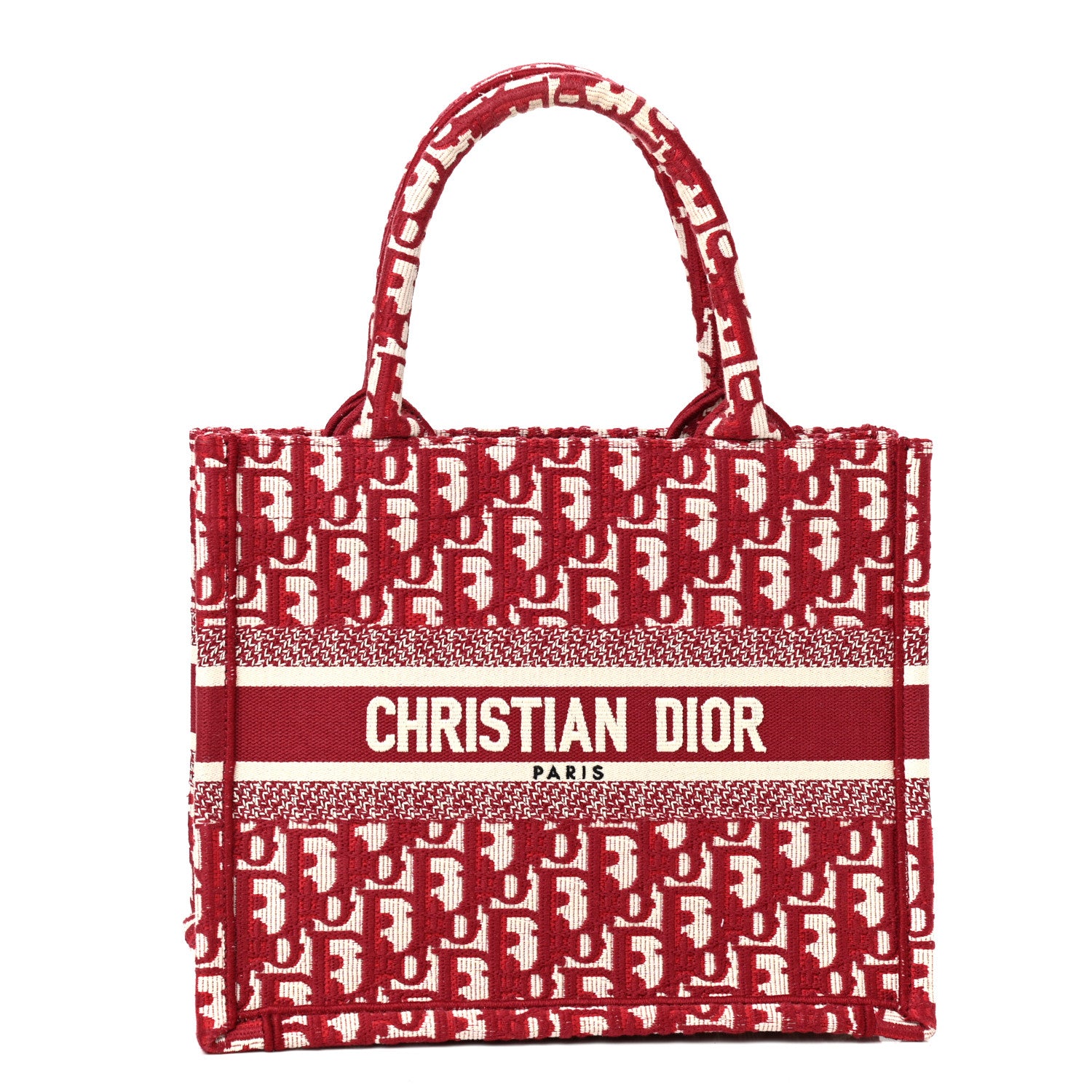 Christian Dior Oblique Small Book Tote Burgundy Multicolor 1 of 10