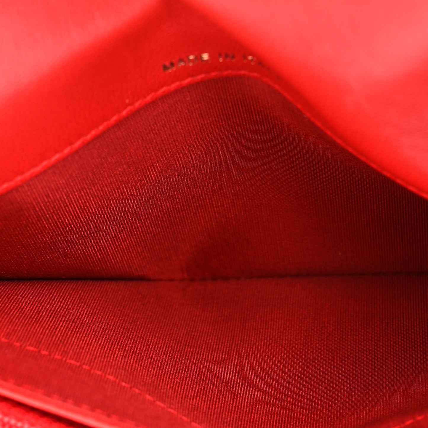 Lambskin Quilted Boy Wallet On Removable Chain WOC Red