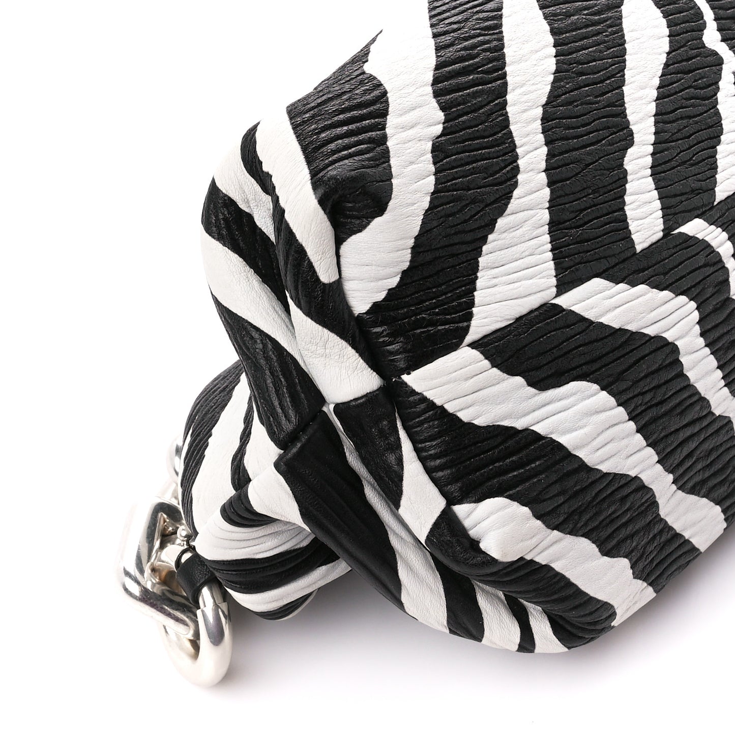 Nappa Zebra Print The Pouch Chain White Black