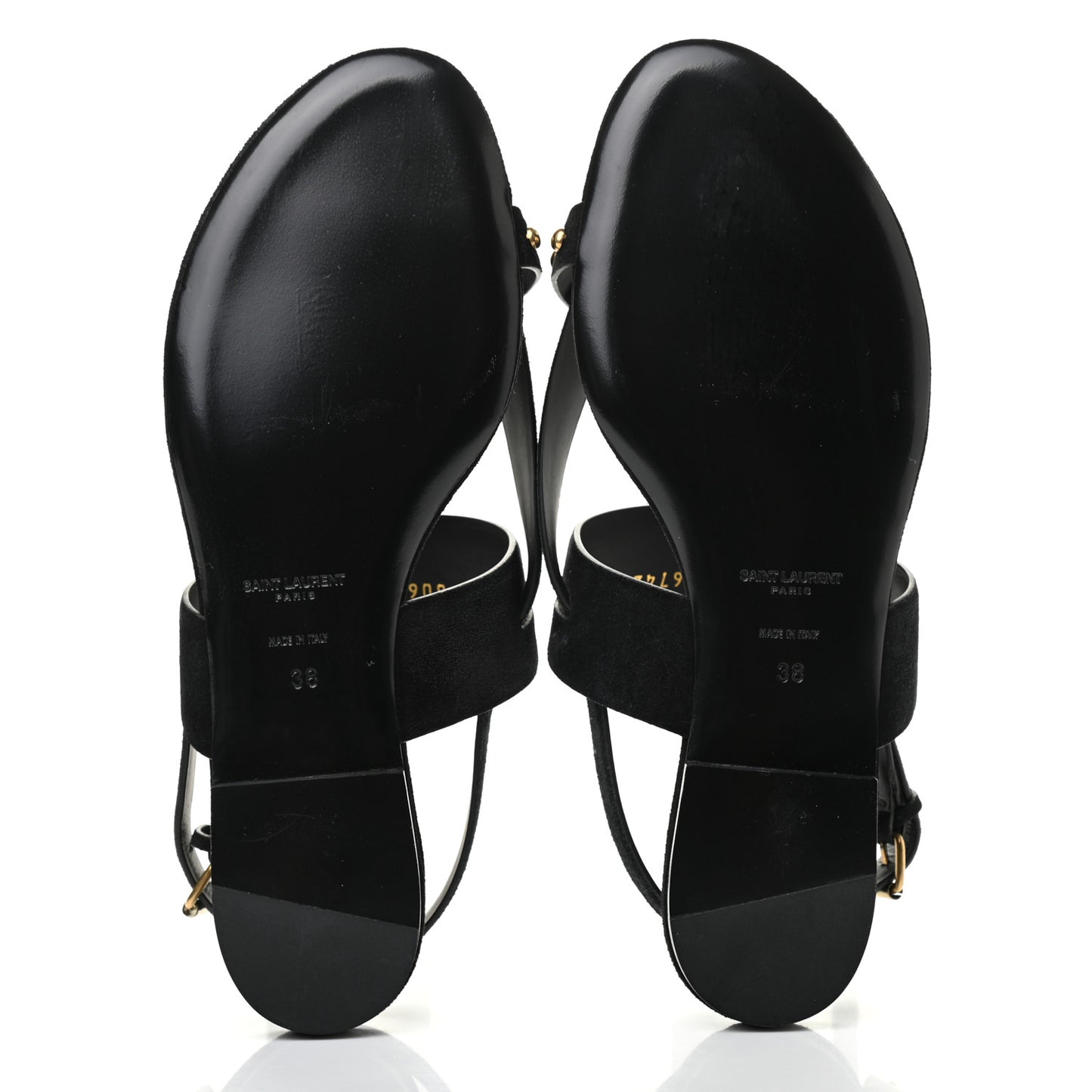 Suede Studded Gia Sandals 38 Black