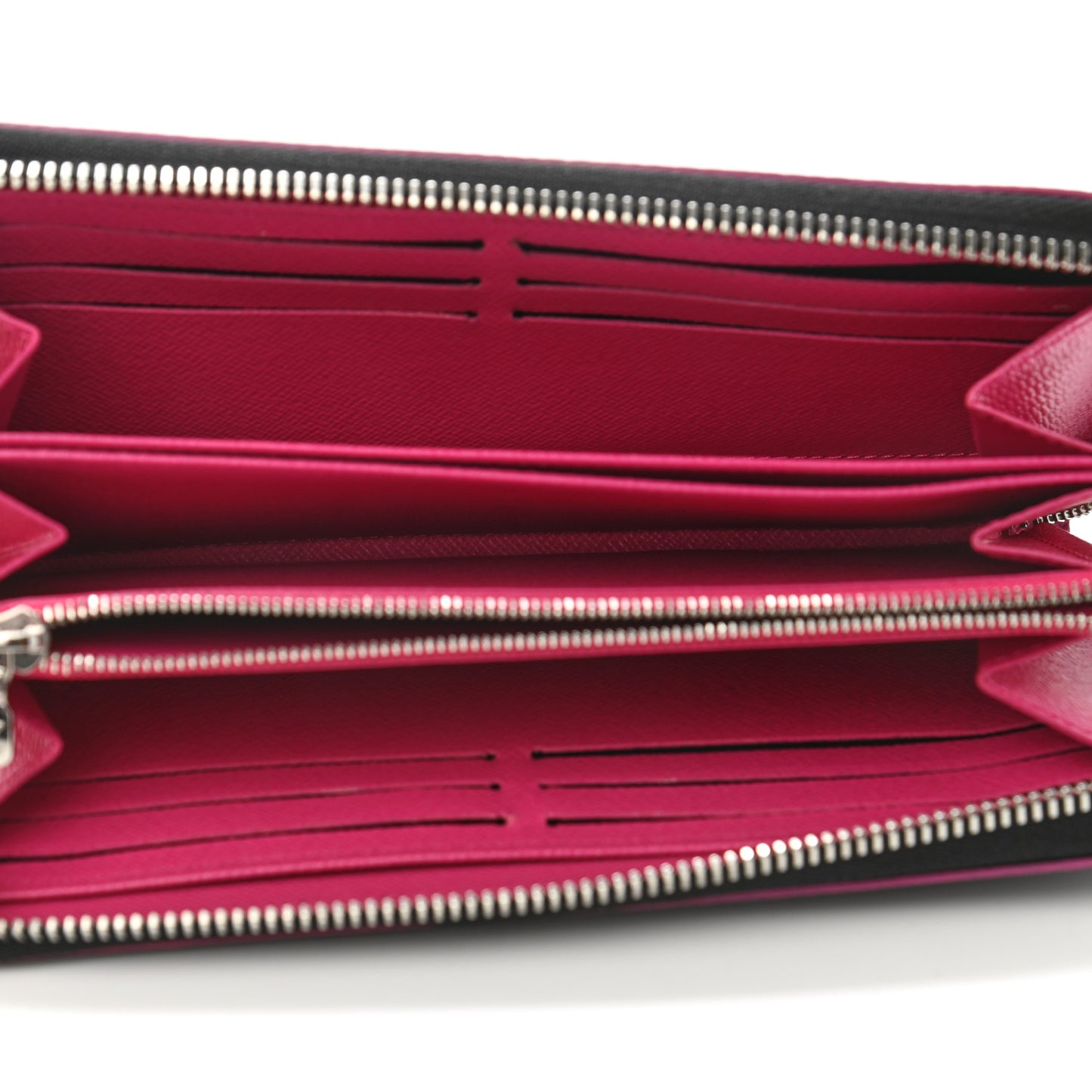 Epi Zippy Wallet Black Hot Pink
