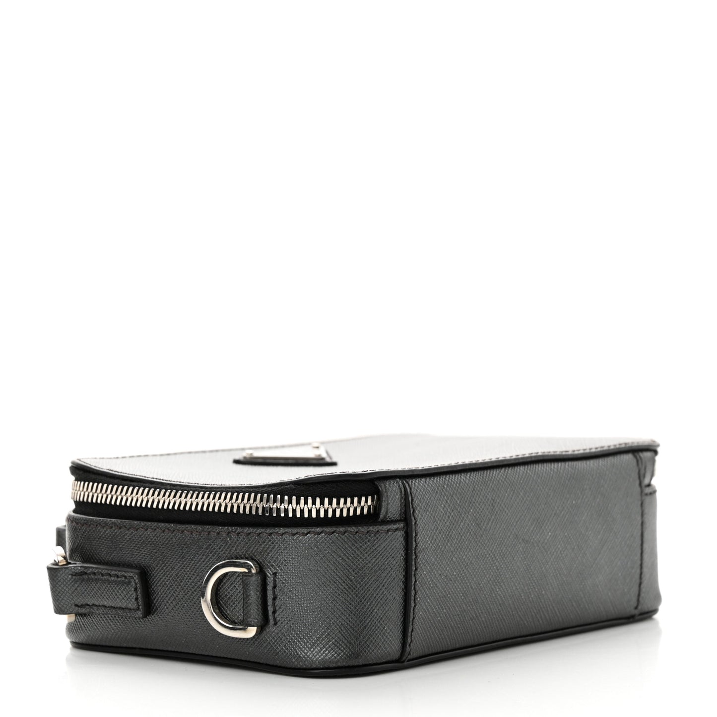 Saffiano Travel Small Brique Top Handle Crossbody Bag Anthracite Gray