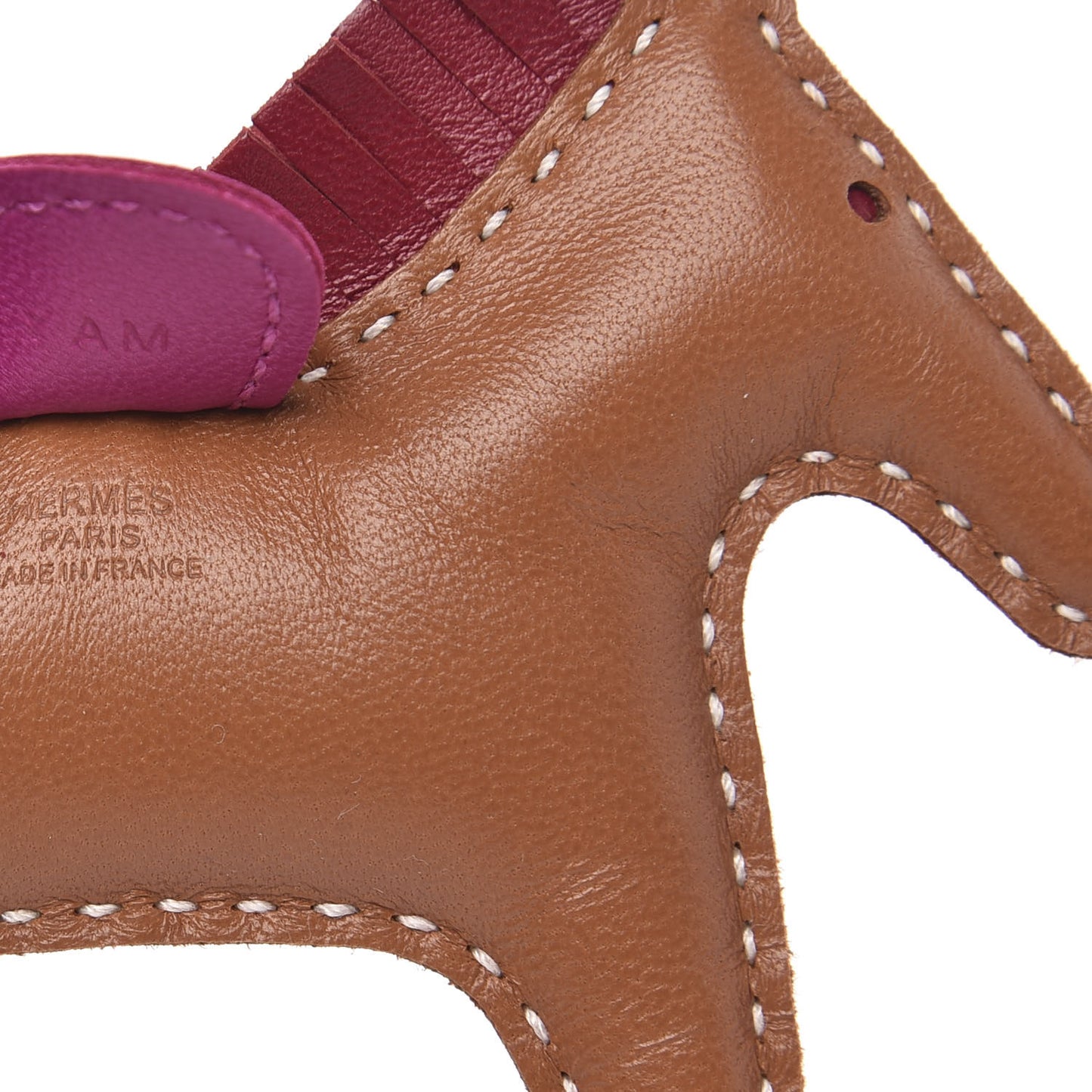 Milo Lambskin Grigri Rodeo Horse Bag Charm PM Gold Rubis Rose Poupre
