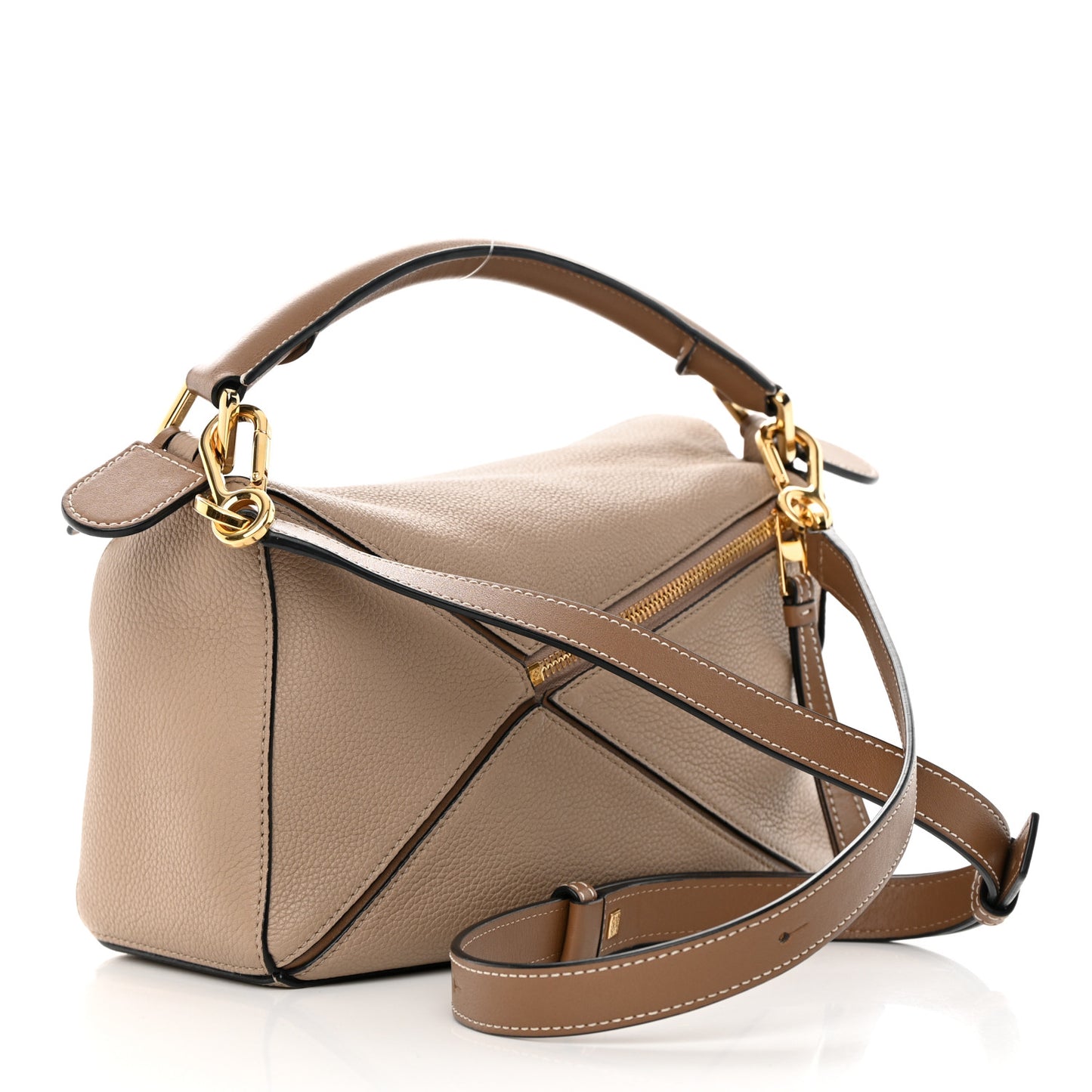 Grained Calfskin Small Puzzle Bag Sand Mink