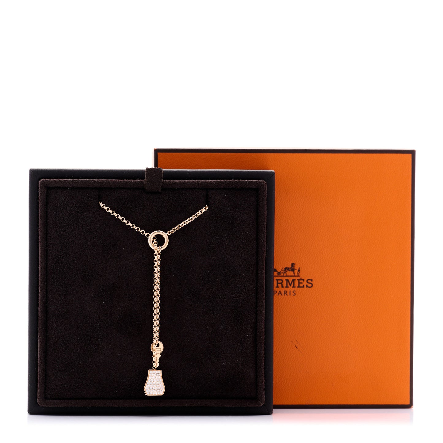 18K Rose Gold Diamond PM Kelly Clochette Necklace