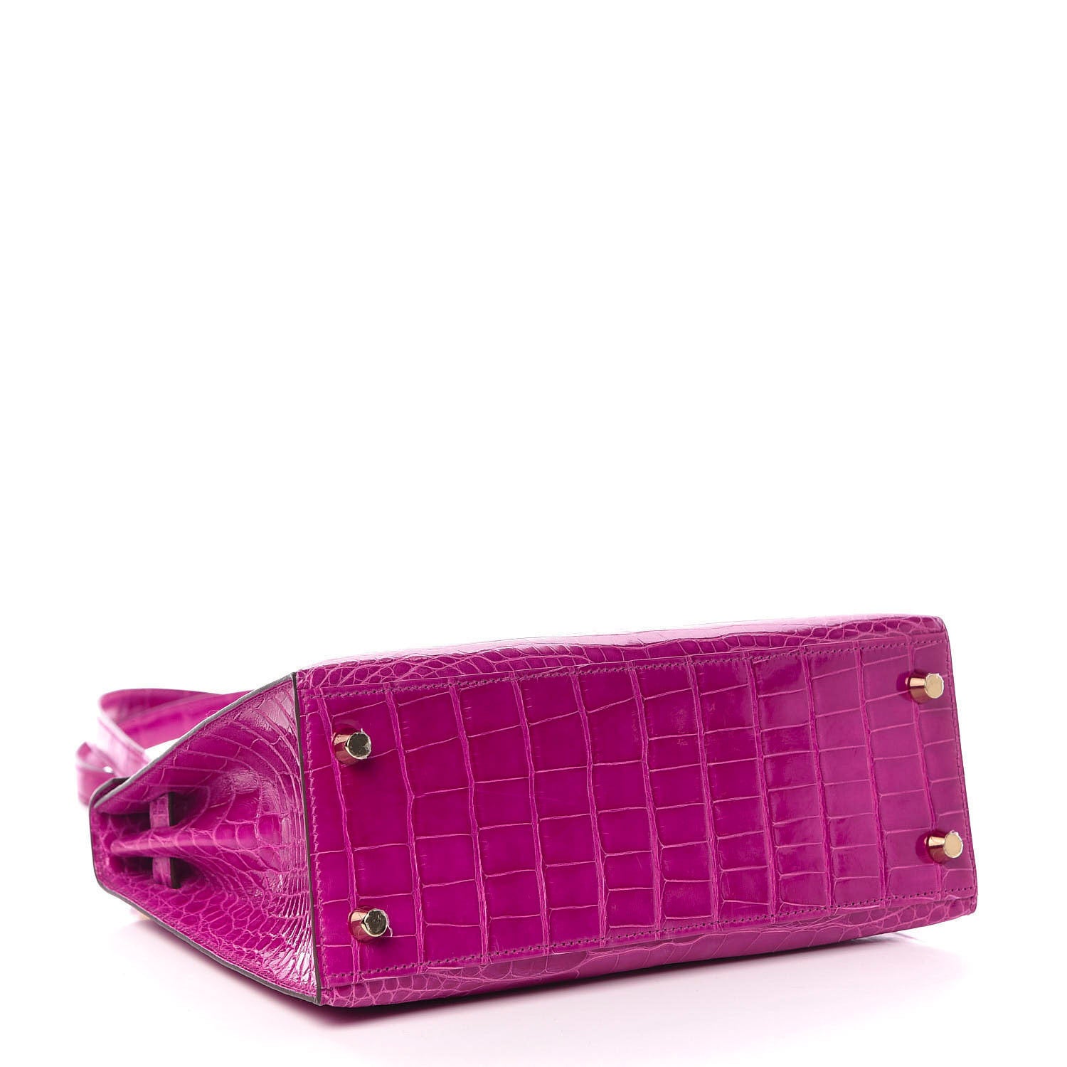 Hermes Shiny Alligator Kelly Sellier 25 Rose Scheherazade 5 of 37