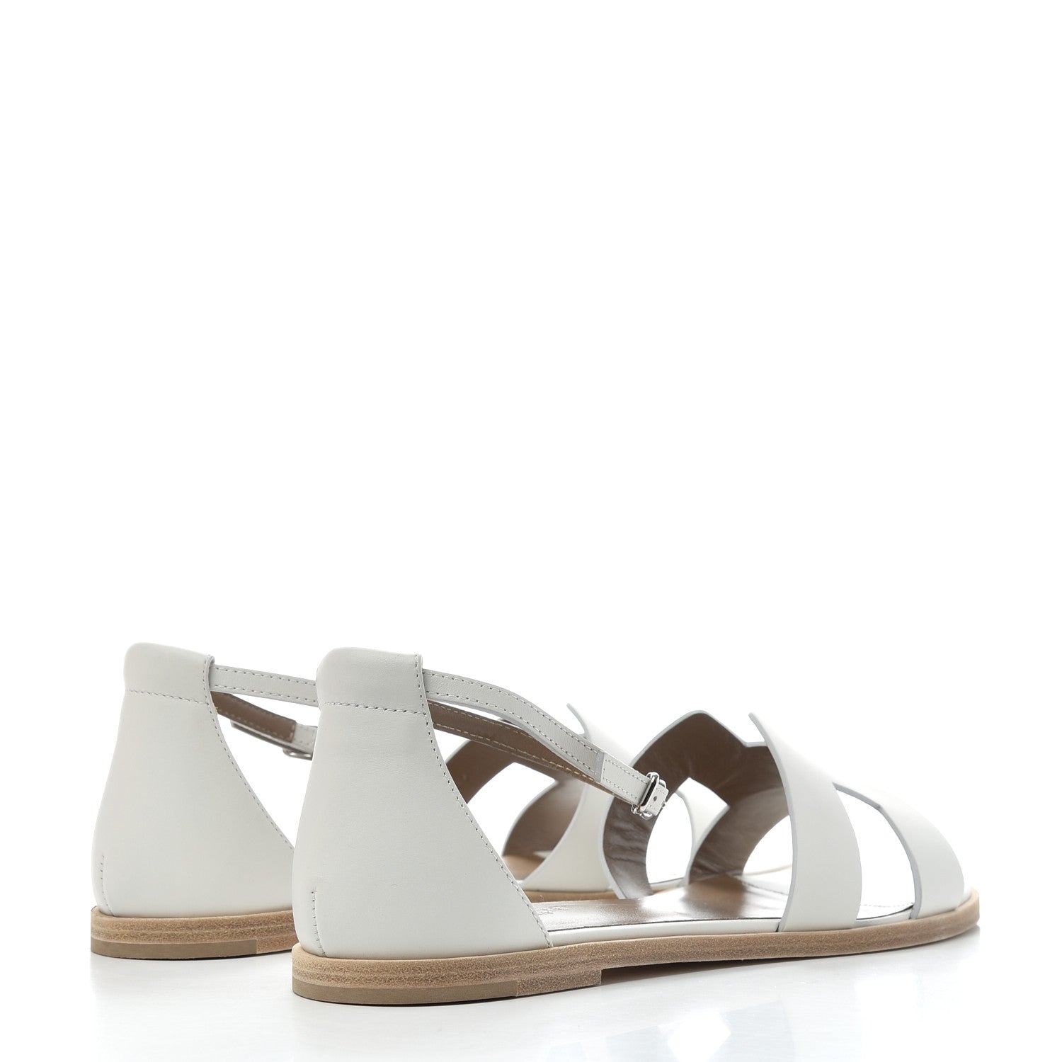 Hermes Calfskin Santorini Sandals 39 White 4 of 11