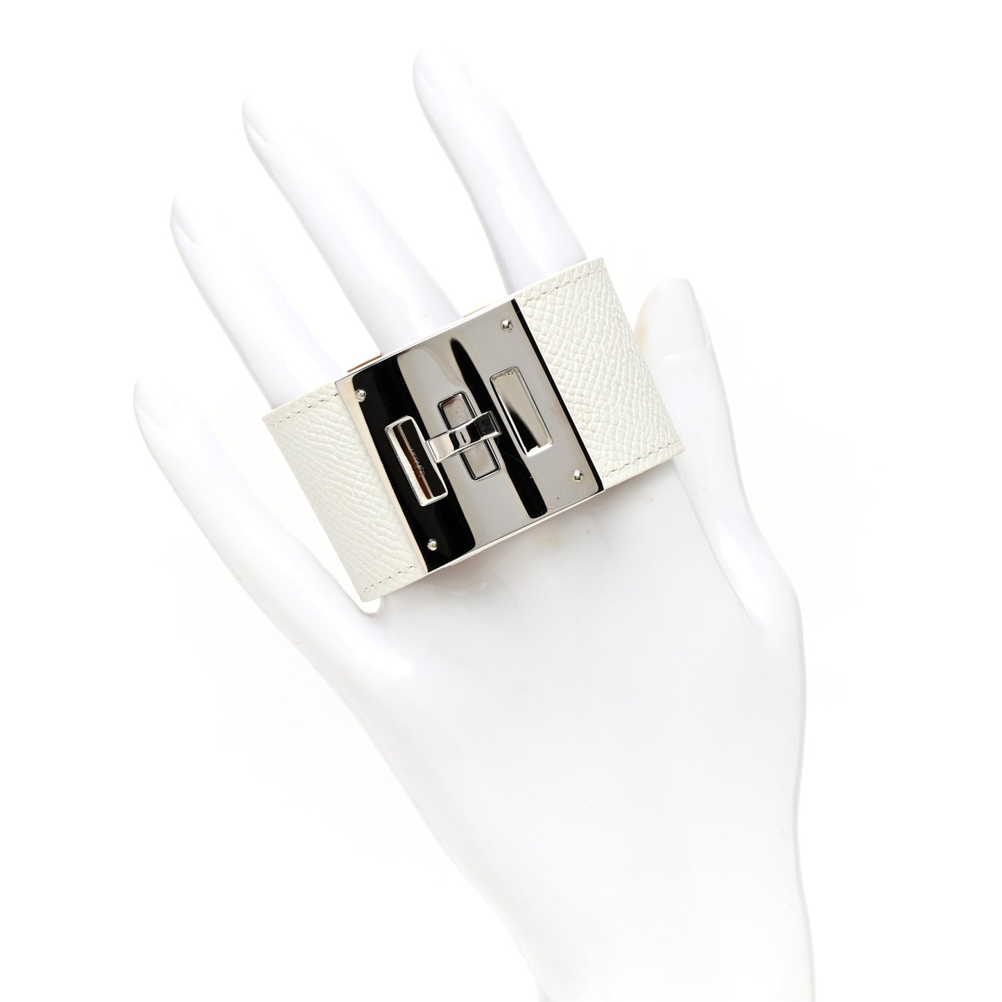 Epsom Kelly Dog Bracelet White