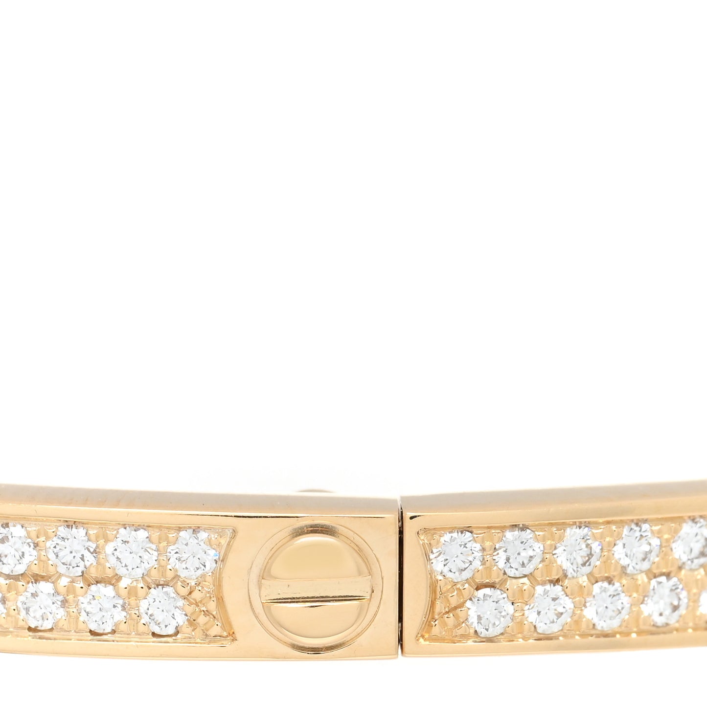 18K Yellow Gold Diamond Small LOVE Paved Bracelet 19
