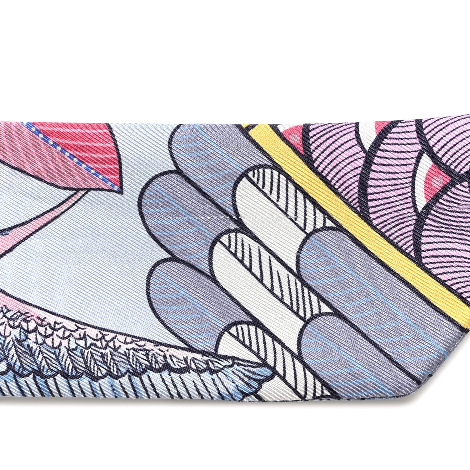 Hermes Silk Tree Of Song Twilly Bleu Pale Rose Blue Jean 5 of 9