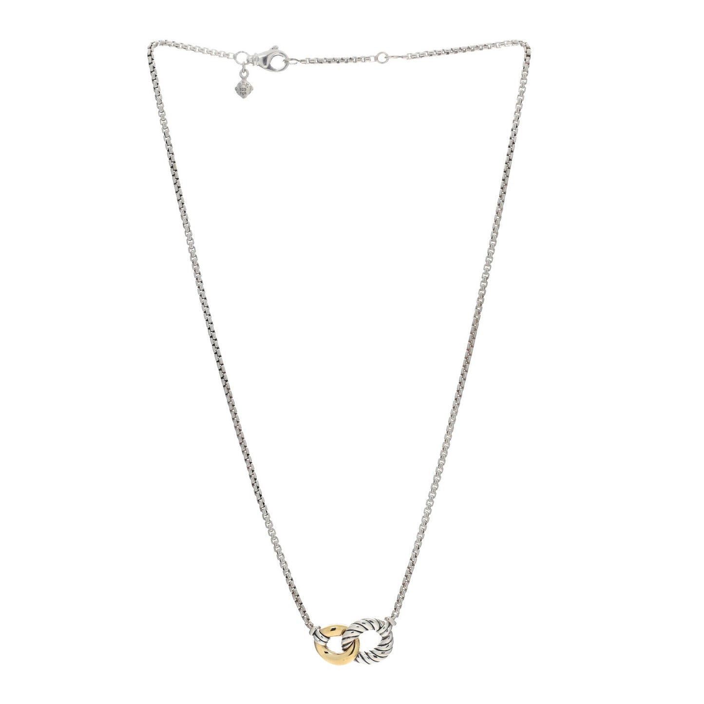 Sterling Silver 18K Yellow Gold Belmont Pendant Necklace