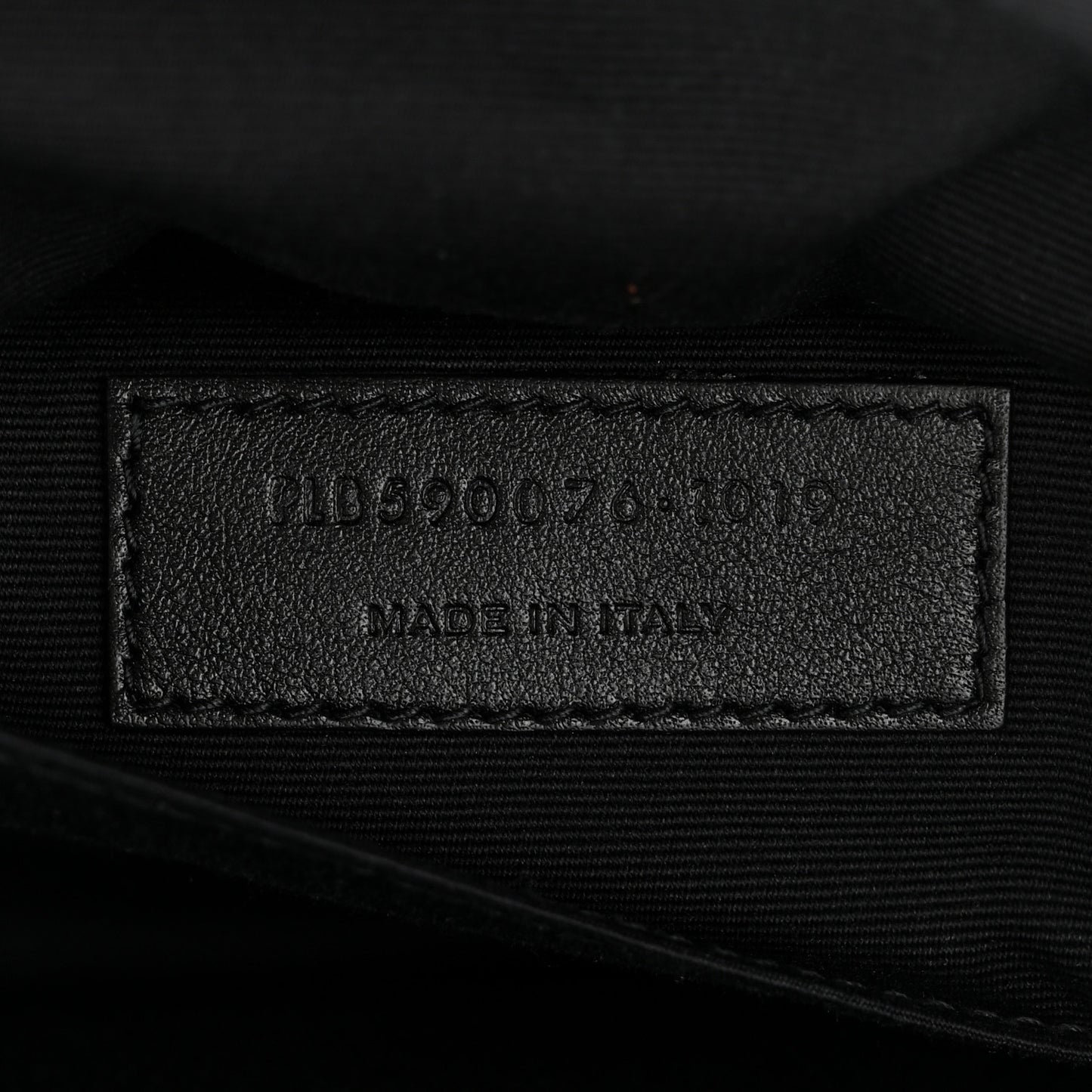 Calfskin Crocodile Embossed Monogram Belt Bag Black