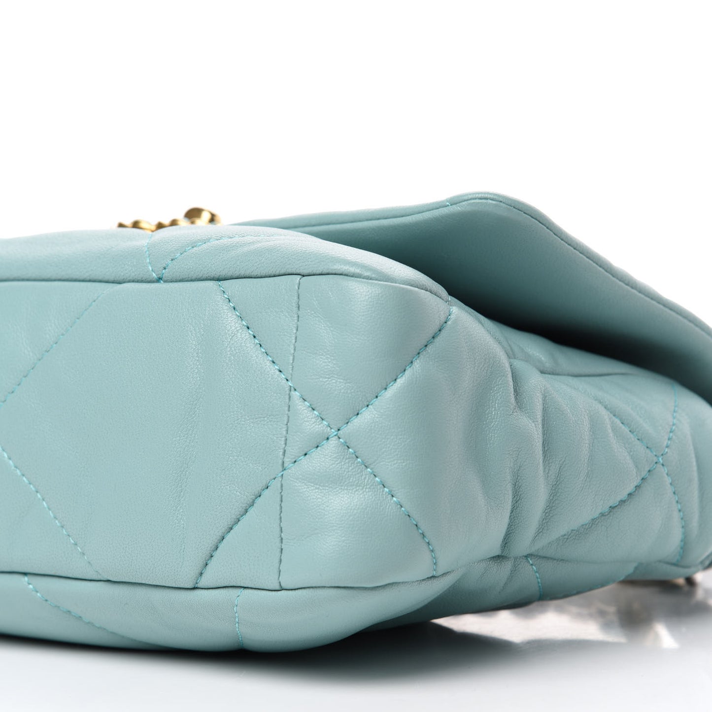 Lambskin Quilted Medium Chanel 19 Flap Light Blue
