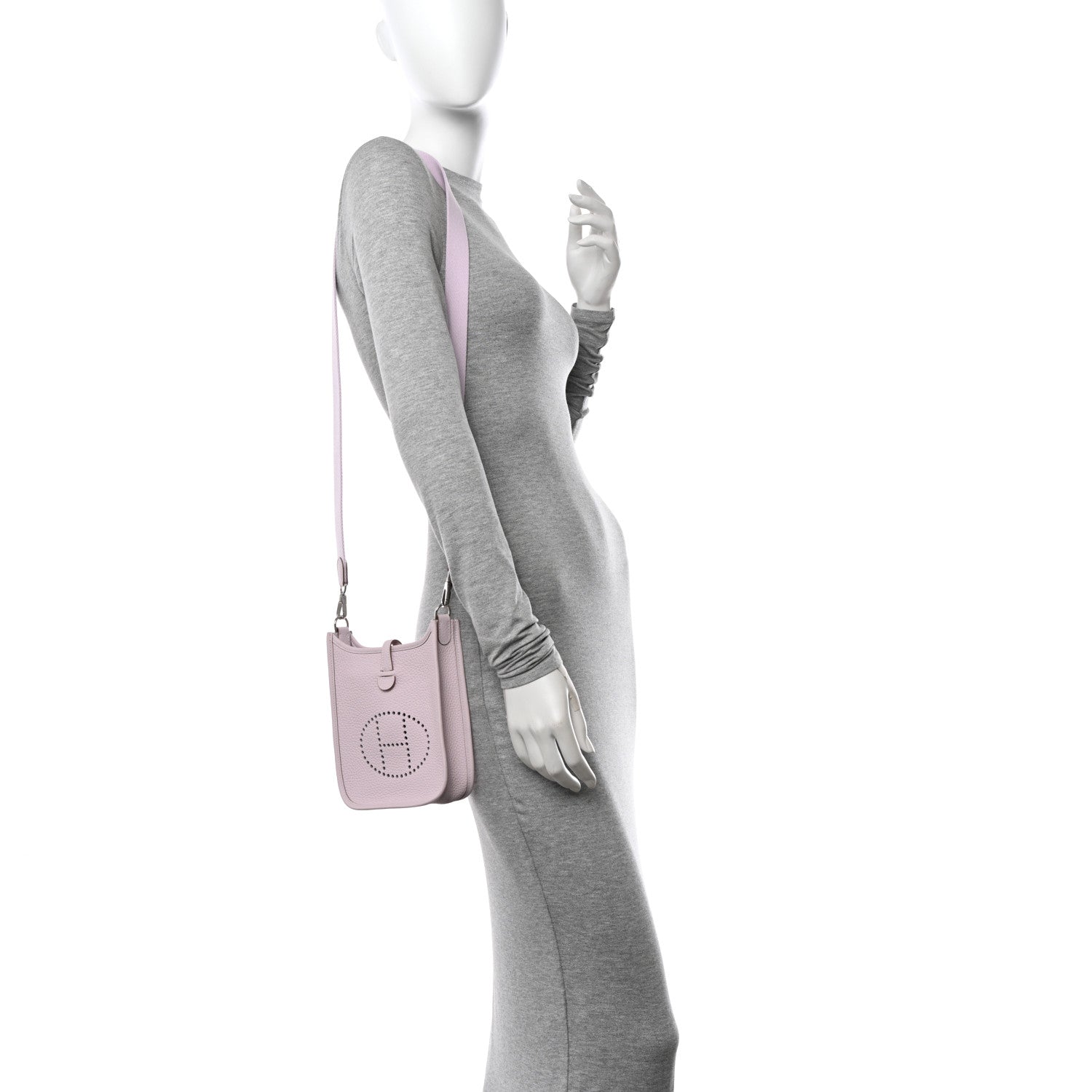 Hermes Taurillon Clemence Evelyne TPM Mauve Pale 2 of 11