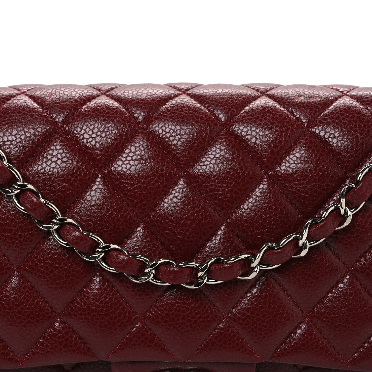 Chanel Caviar Quilted Medium Double Flap Burgundy 8 of 12