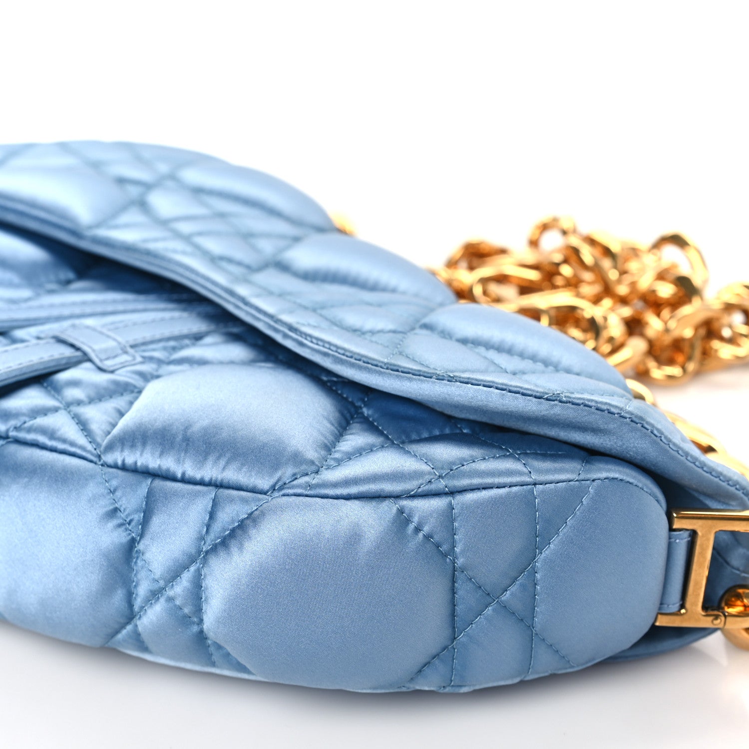 Christian Dior X ERL Satin Cannage Micro Venice Saddle Bag Blue 10 of 10