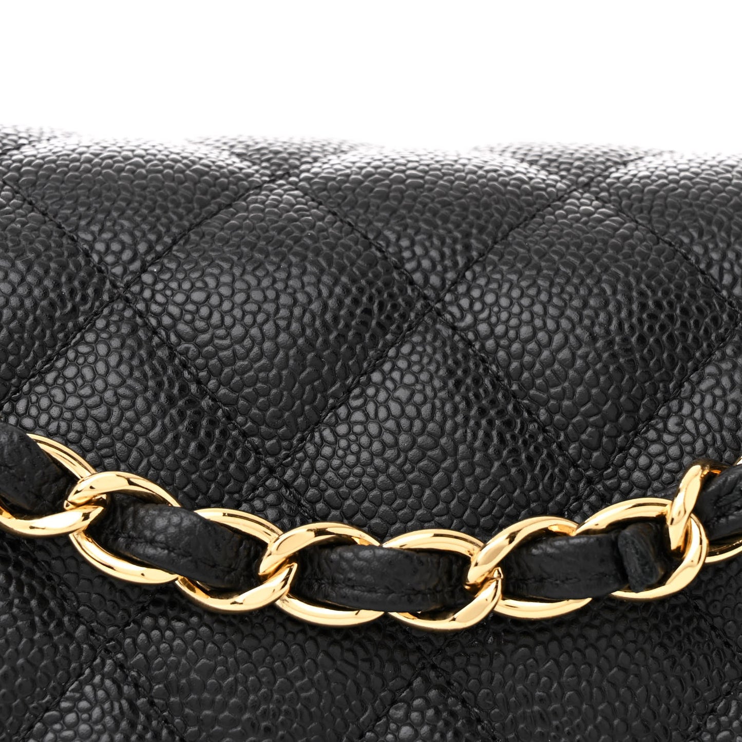 Caviar Quilted Jumbo Double Flap Black