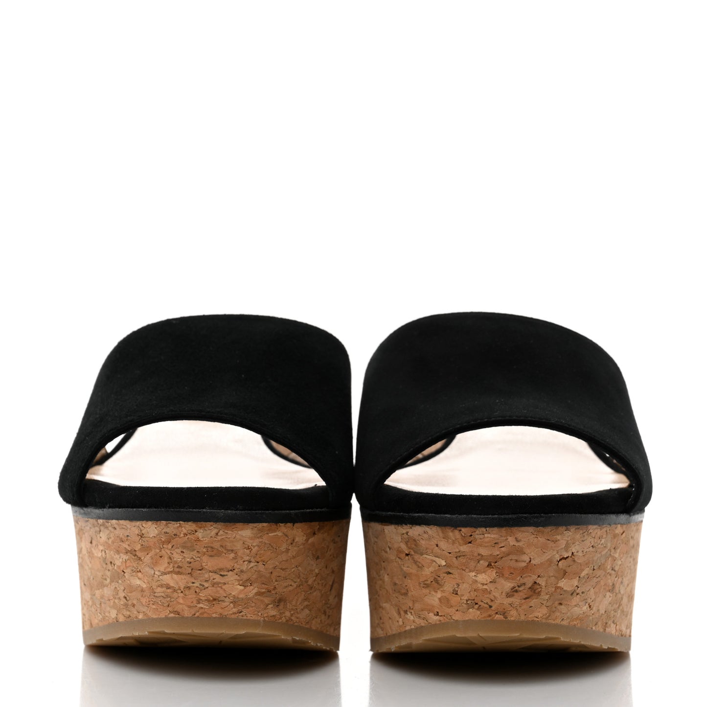 Suede Cork DeeDee Platform Wedge Slide Sandals 39 Black