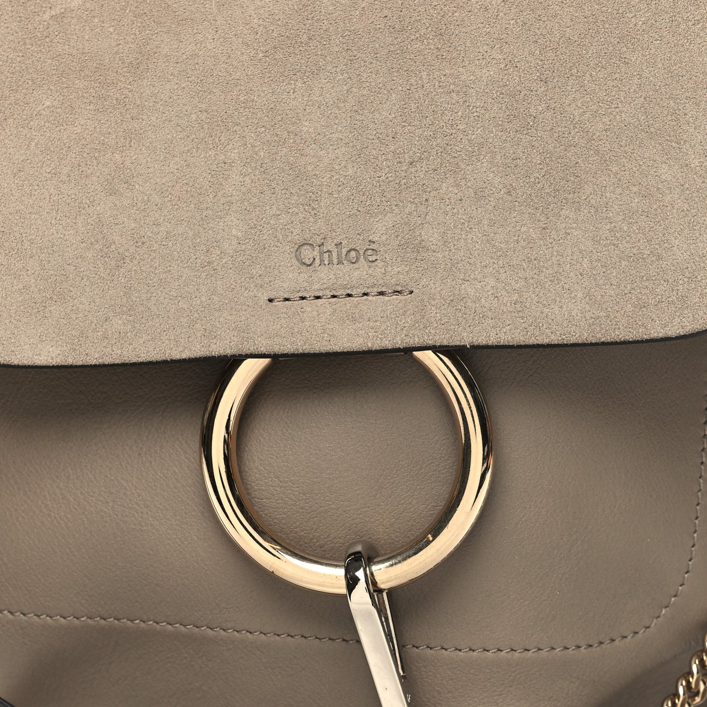 Suede Calfskin Medium Faye Backpack Motty Grey