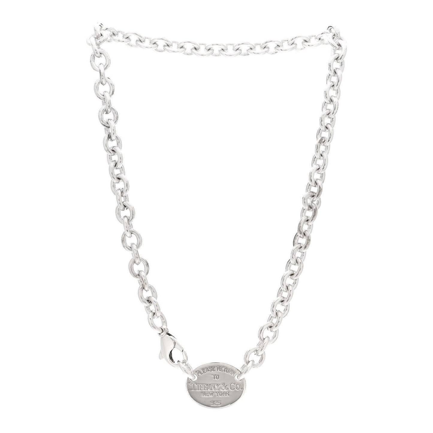 Sterling Silver Return to Tiffany Oval Tag Choker Necklace