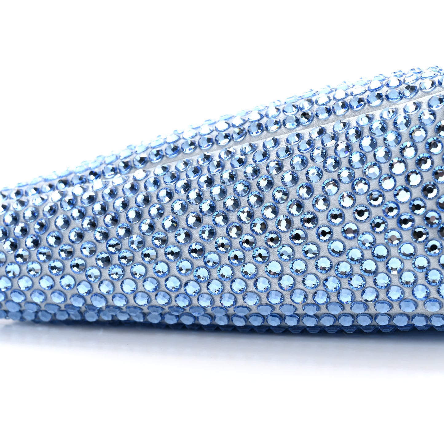 Satin Crystal Triangle Pouch Celeste