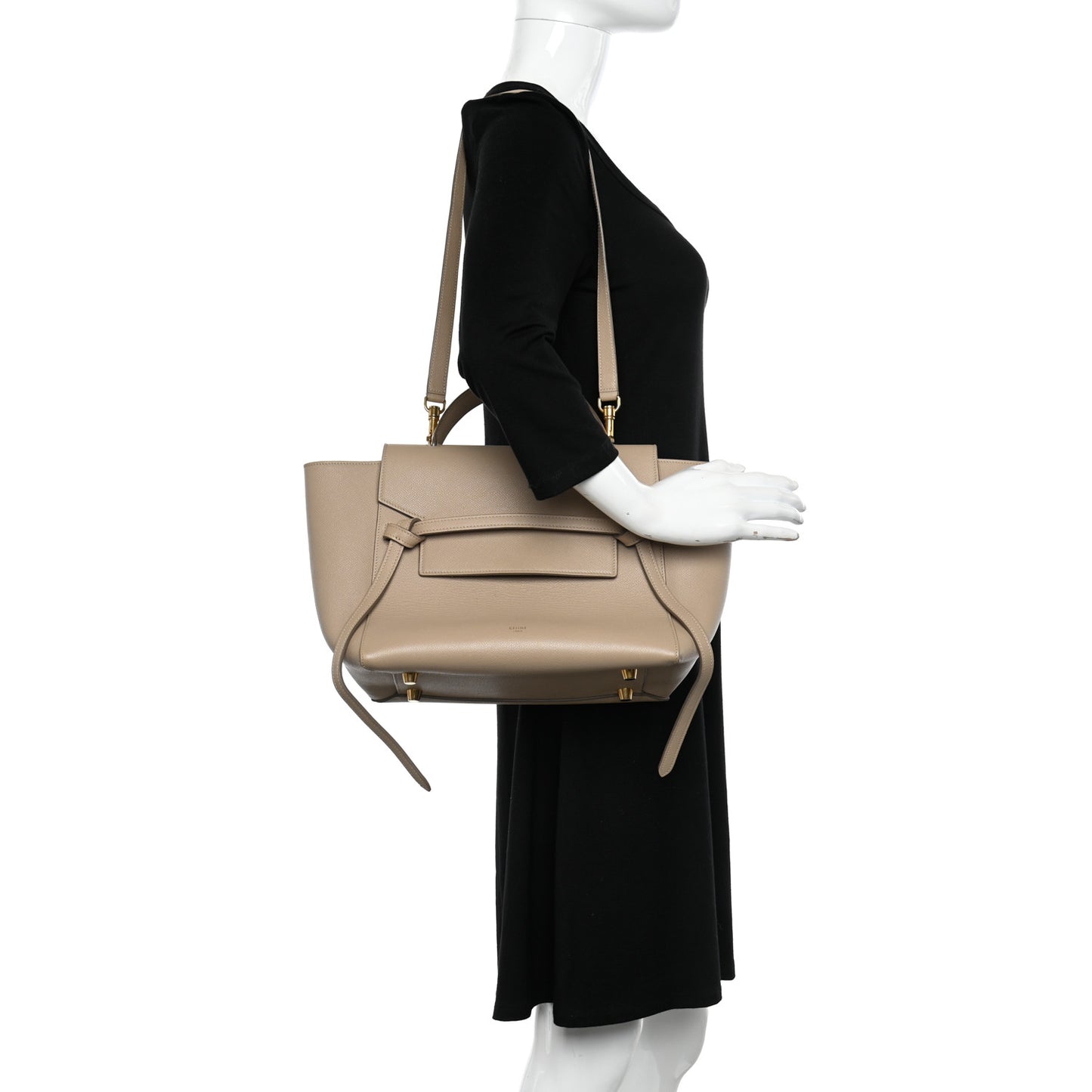 Grained Calfskin Mini Belt Bag Light Taupe