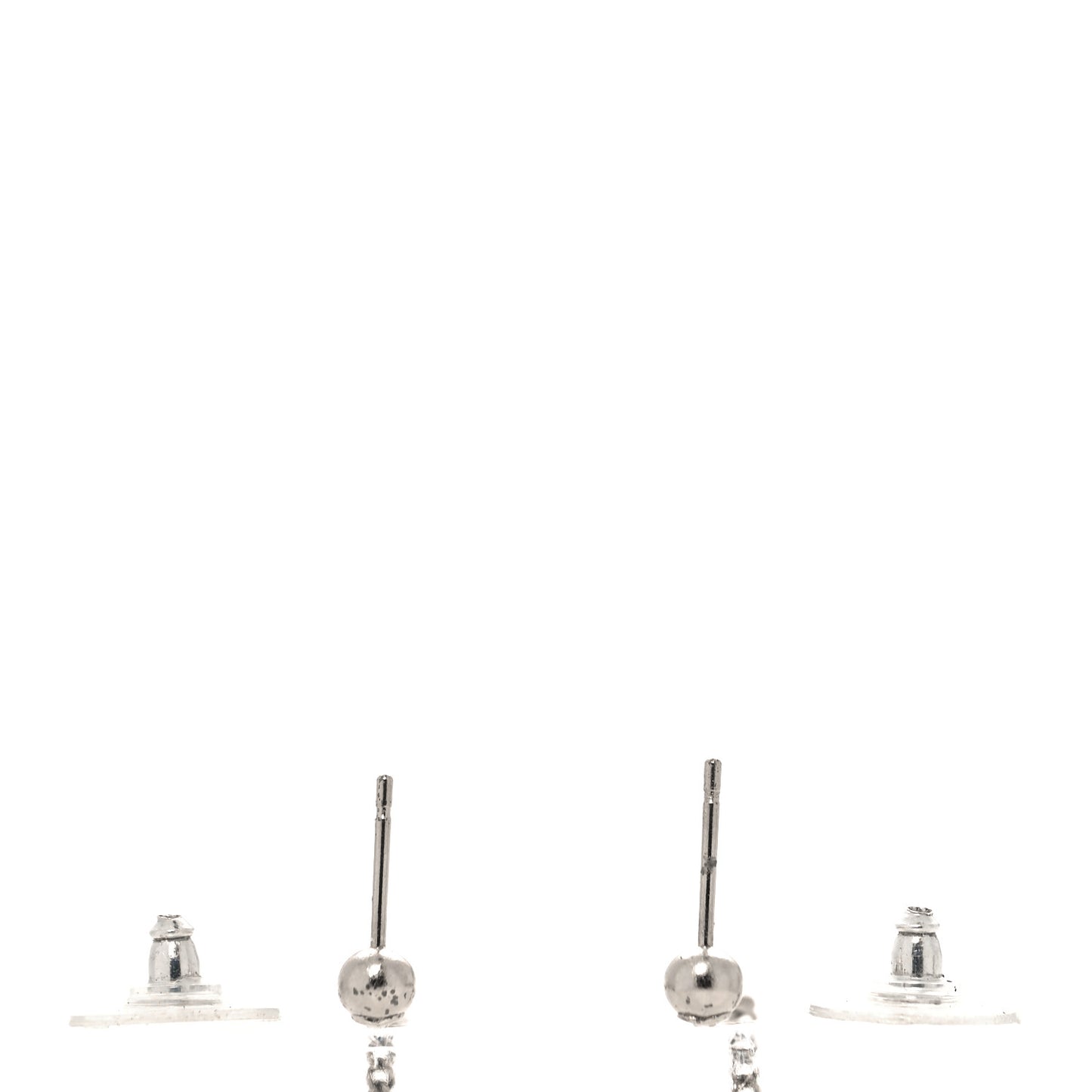Crystal Baguette CC Drop Earrings Silver