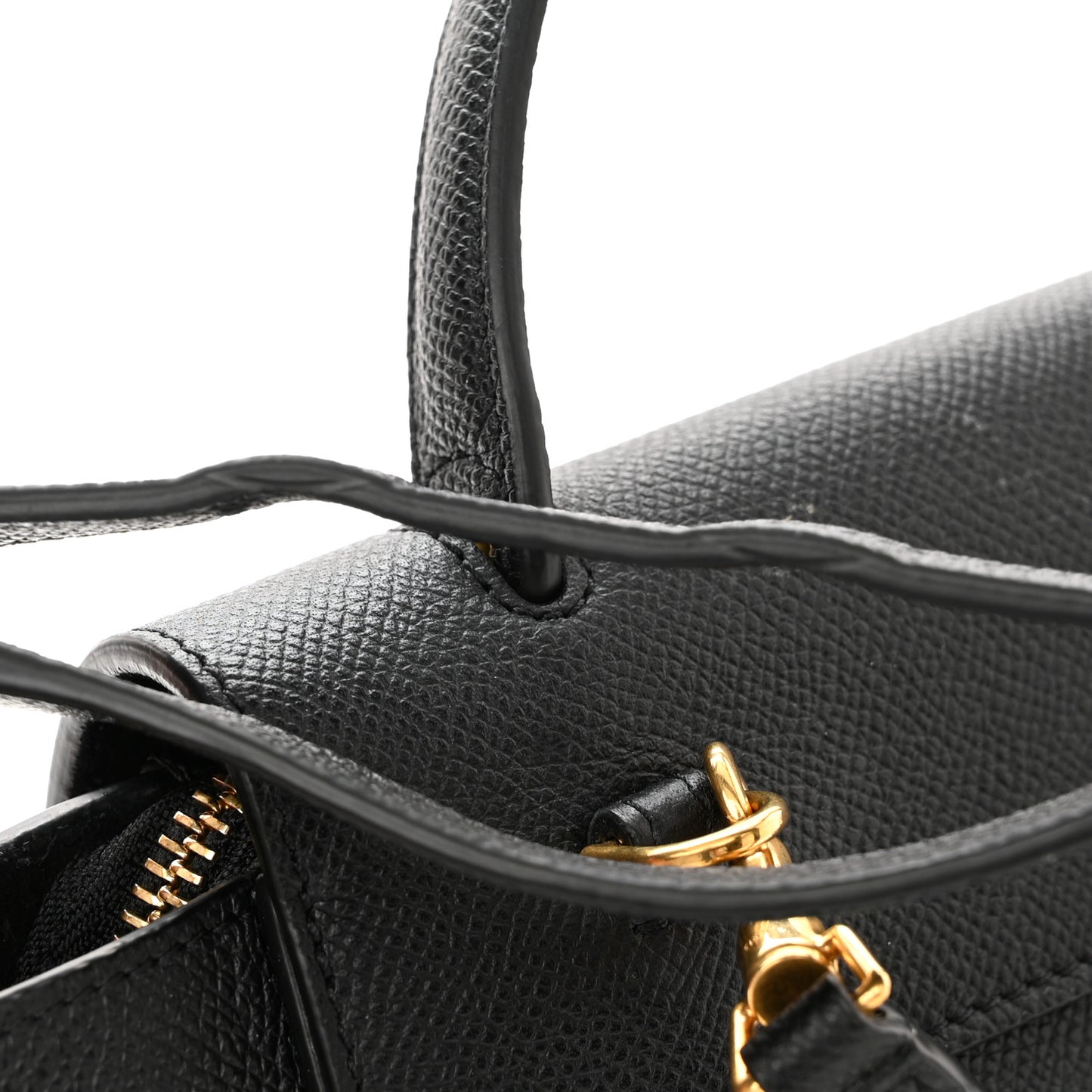 Grained Calfskin Nano Belt Bag Black