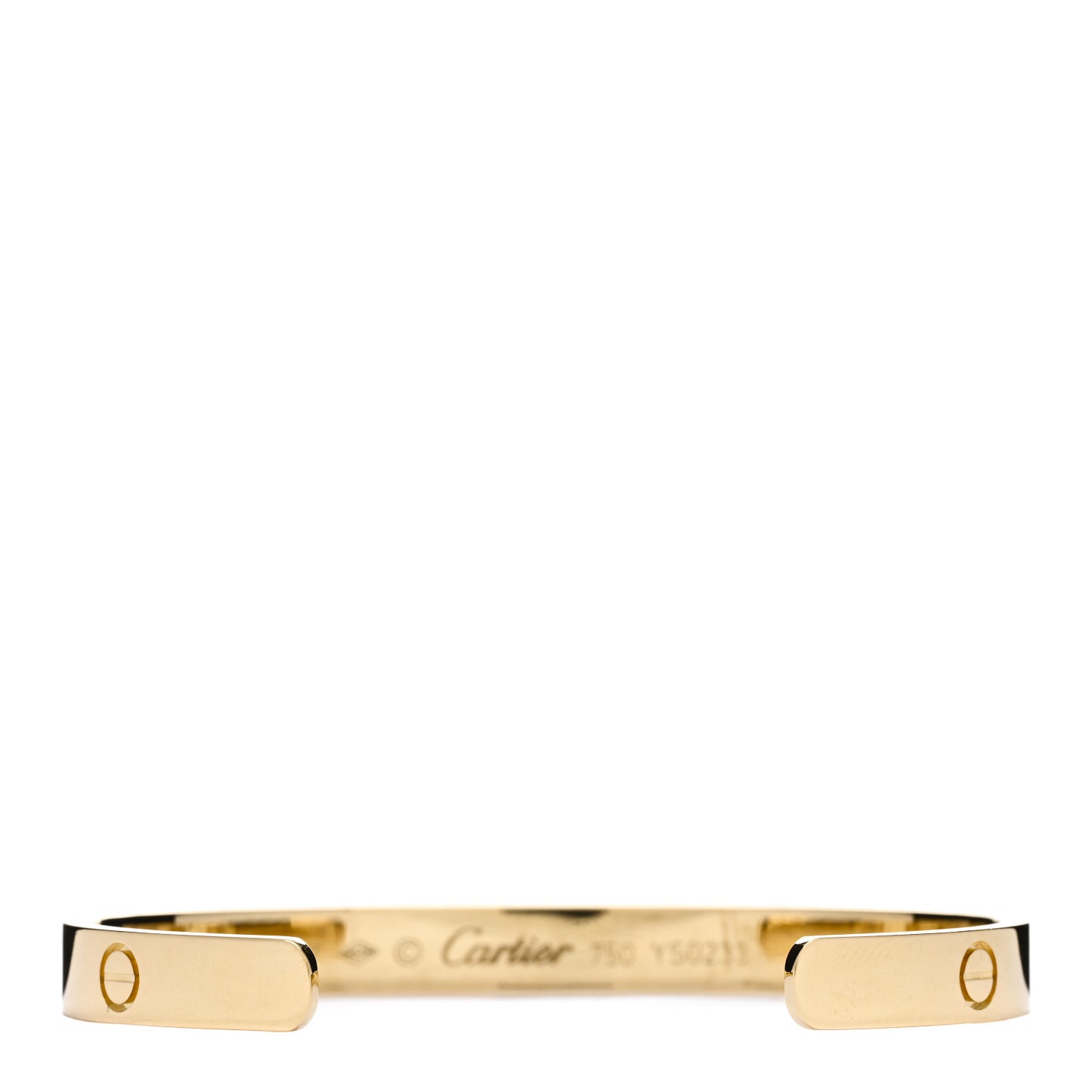 18K Yellow Gold LOVE Cuff Bracelet 17