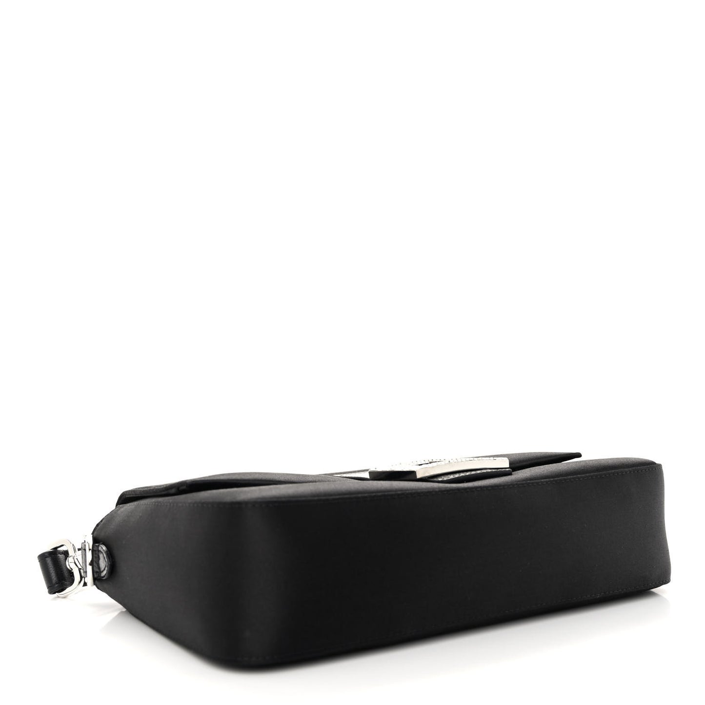Satin Karung Crystal Baguette Black