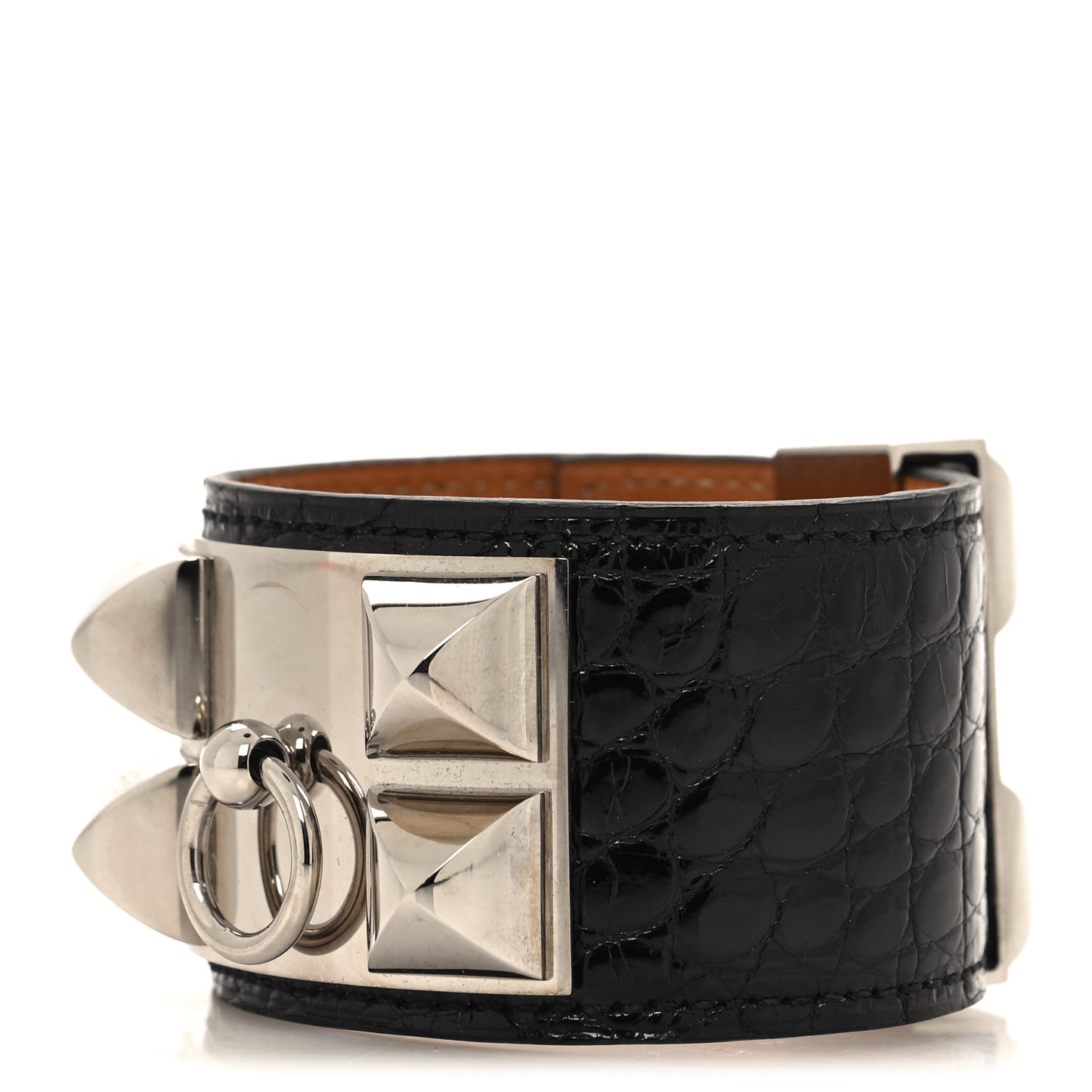 Shiny Alligator Collier De Chien CDC Bracelet Black