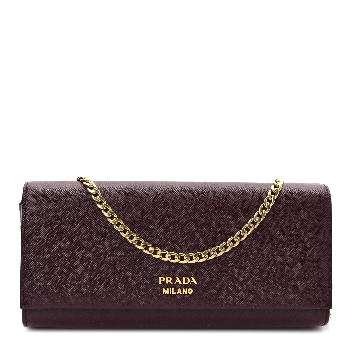 Saffiano Metal Chain Wallet Granato