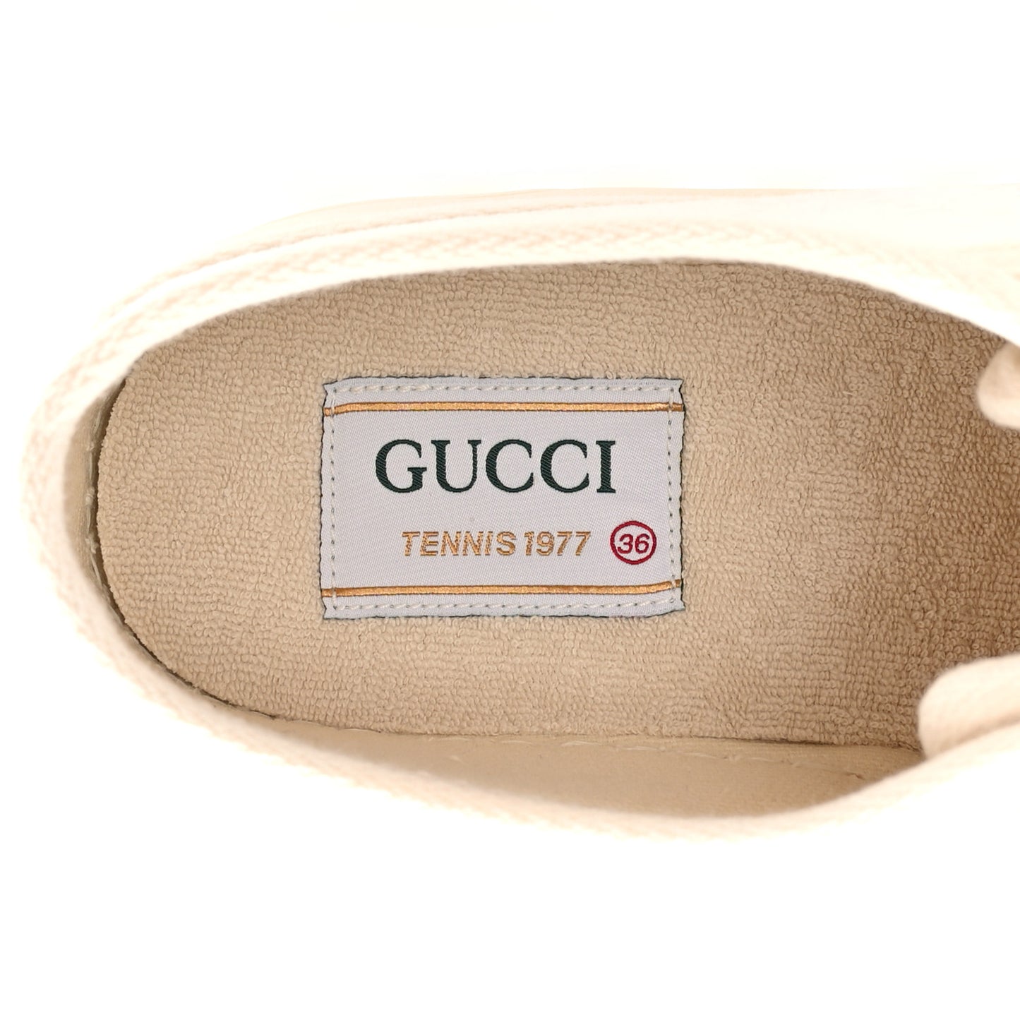 GG Monogram Womens 1977 Tennis Platform 52mm Sneakers 36 Great White Mystic White