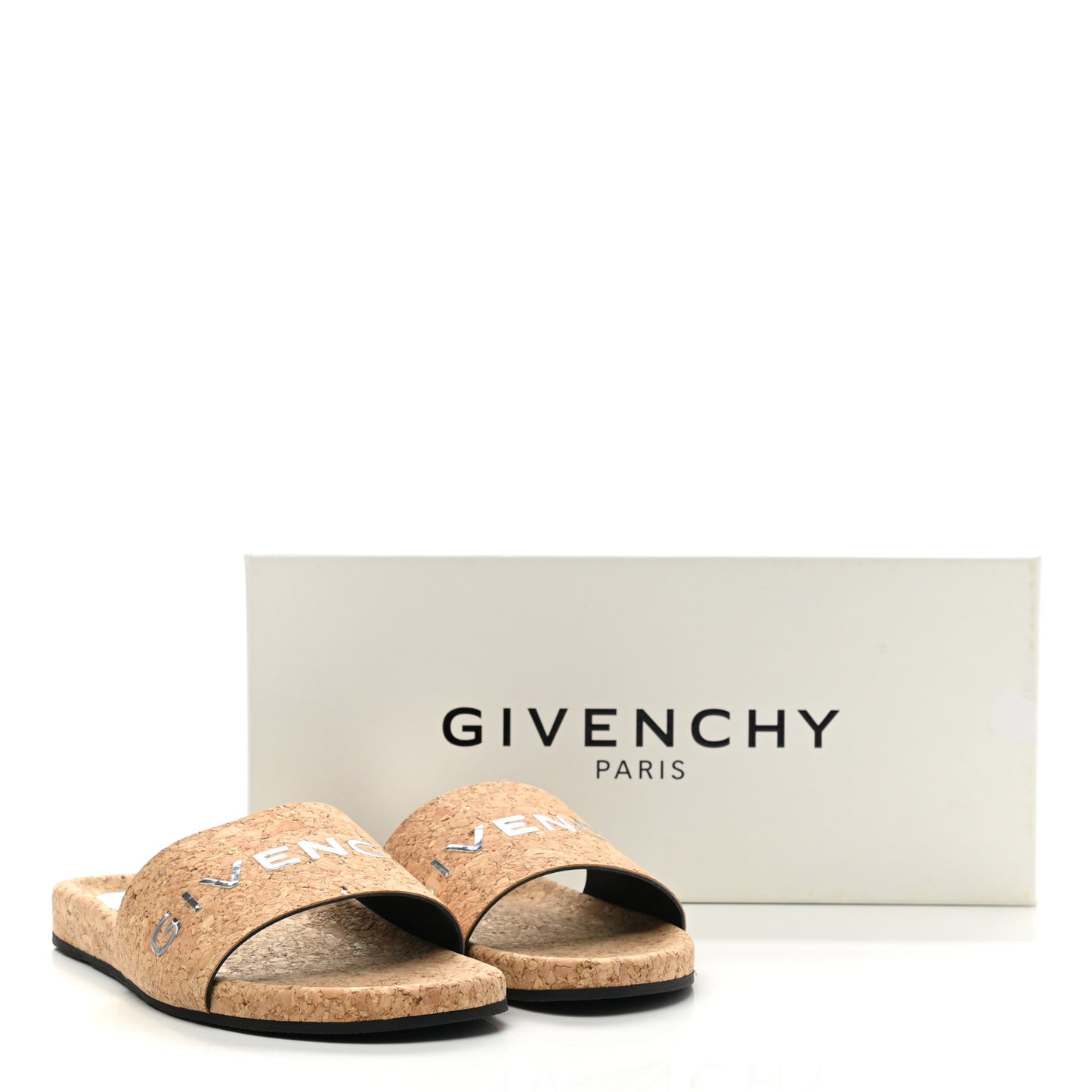 Cork Logo Slide Sandals 37.5 Natural