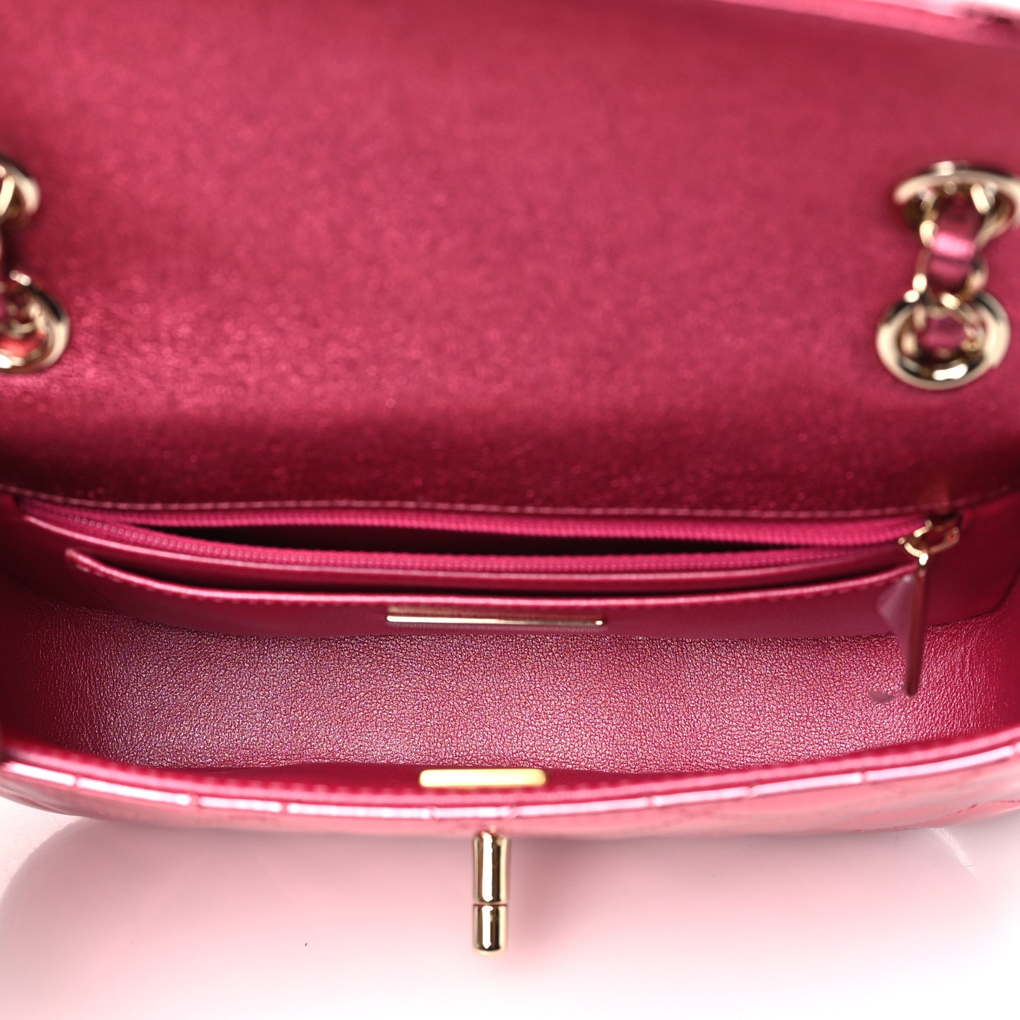 Mirror Calfskin Metallic Lambskin Quilted Hollywood Boulevard Mini Flap With Star Coin Purse Pink