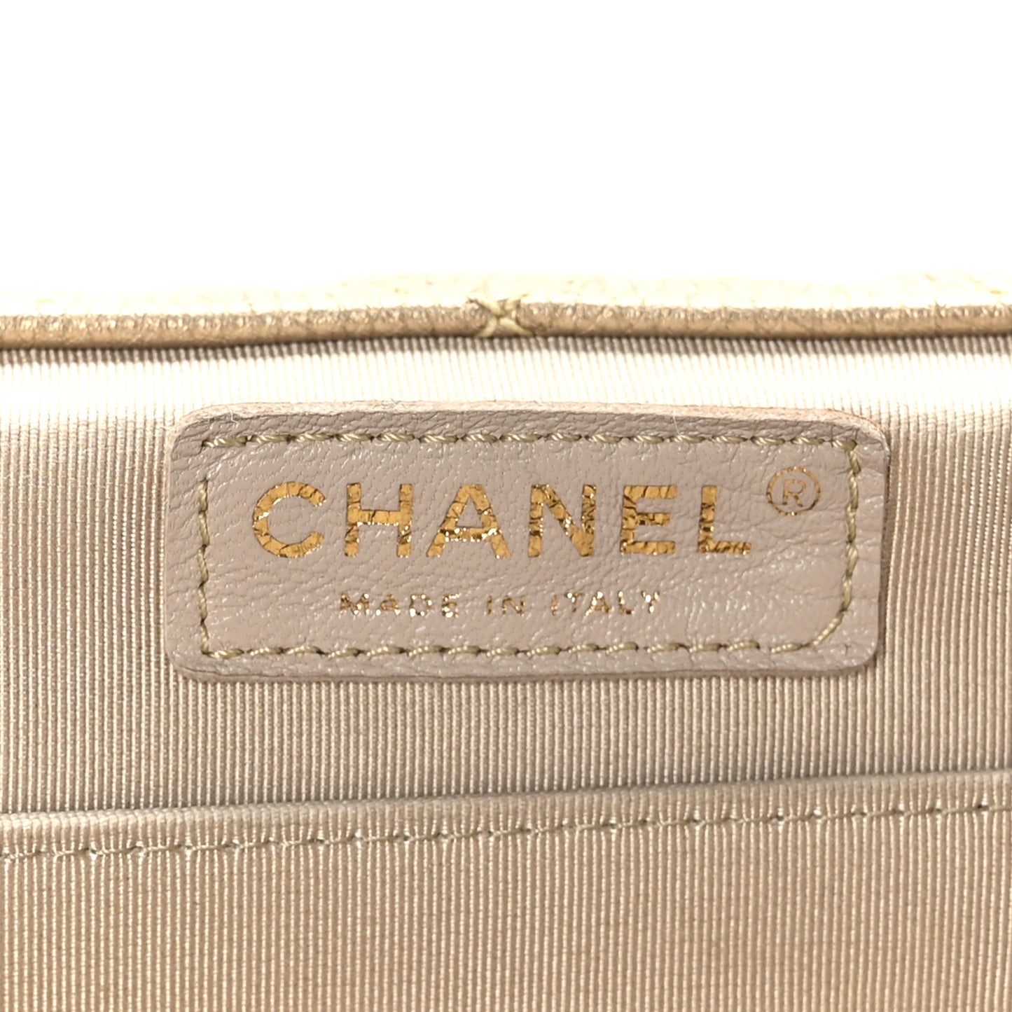Metallic Calfskin Quilted Small XXL Travel Flap Bag Gold