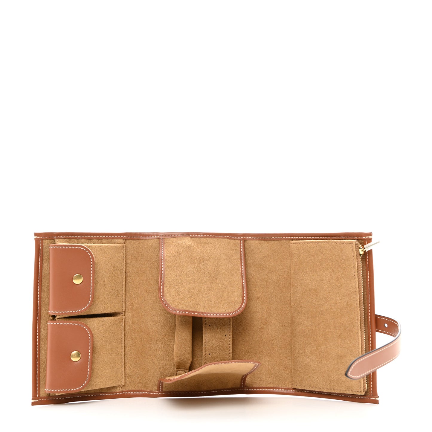 Triomphe Canvas Calfskin Jewelry Pouch Tan