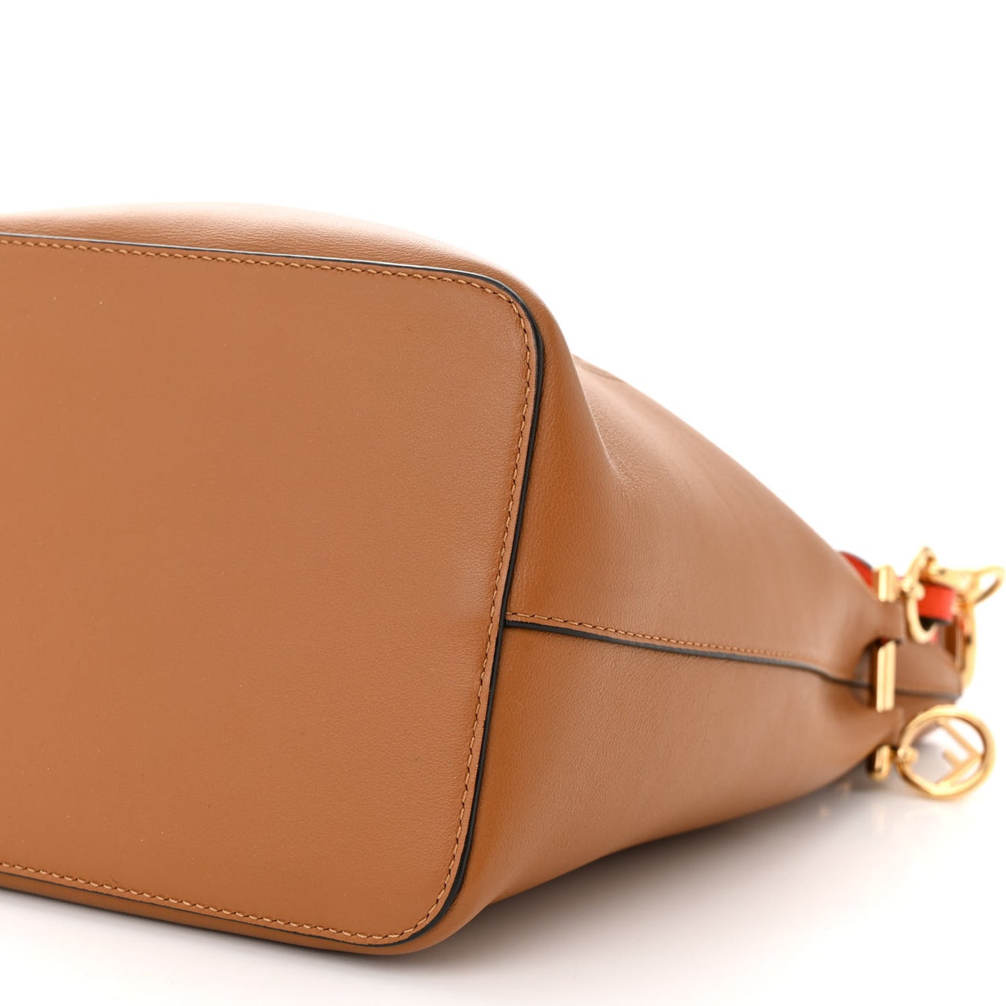 Vitello Grace F is Fendi Stamp Patch Perforated Small Mon Tresor Bucket Bag Nocciola